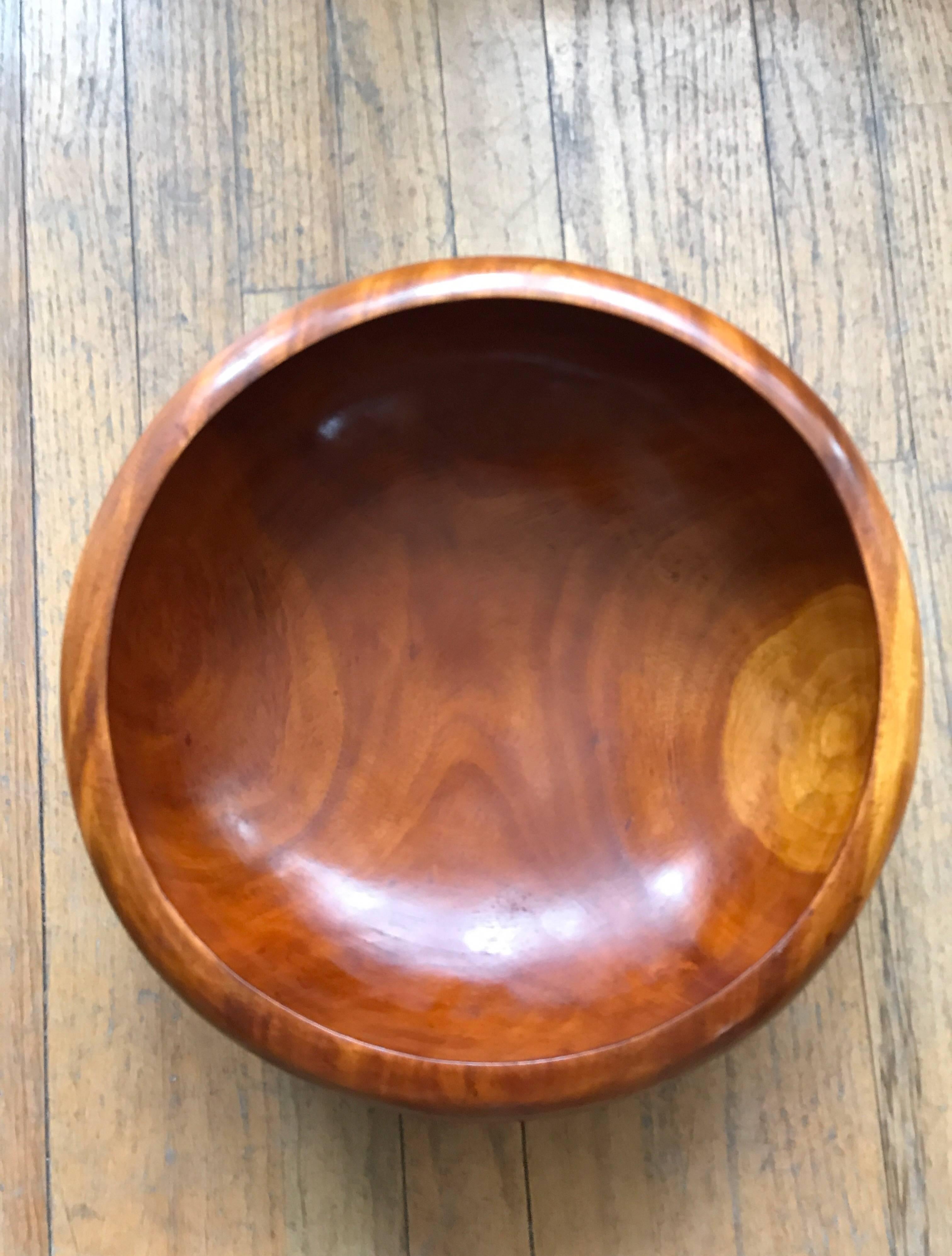 American Midcentury Turned Wood Centrepiece Bowl