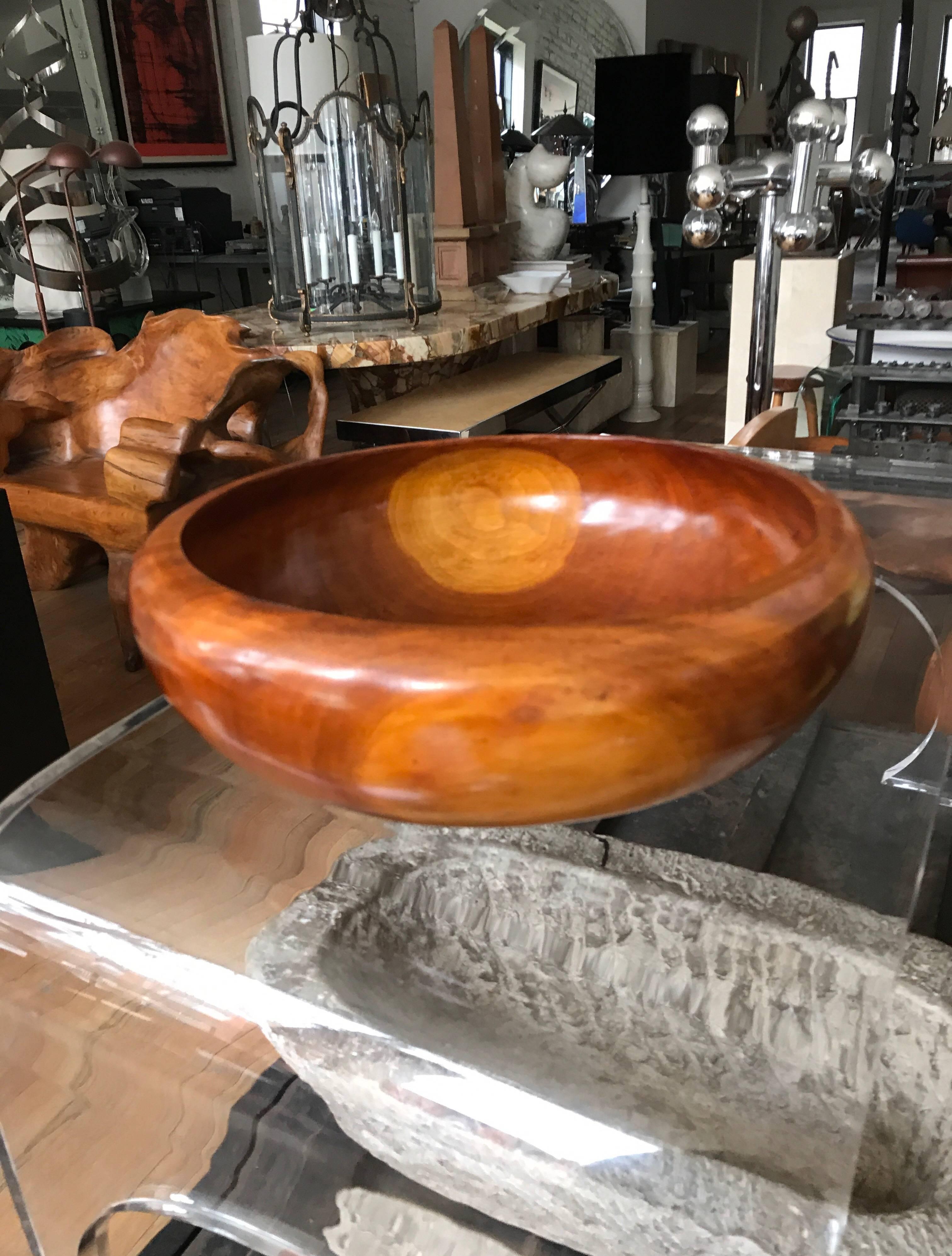 Midcentury Turned Wood Centrepiece Bowl 2