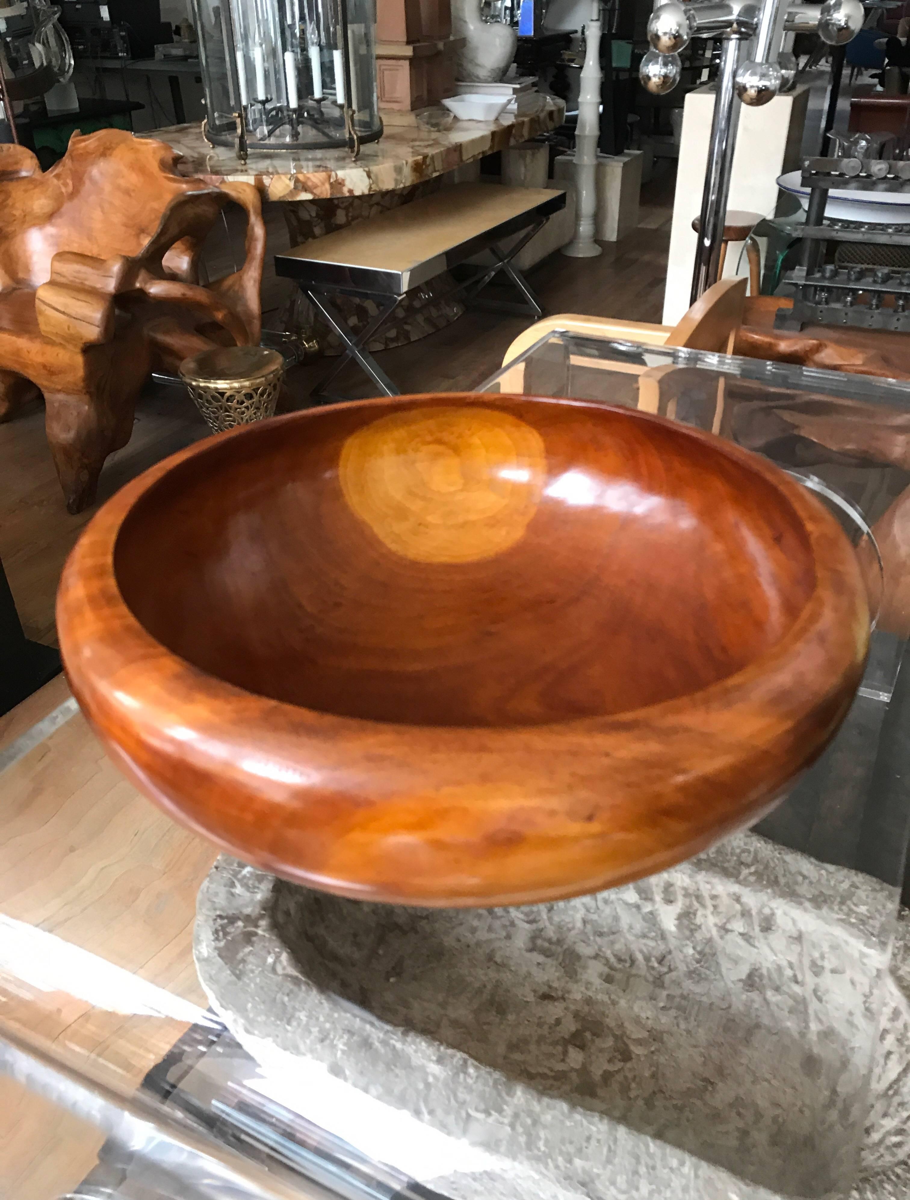 Midcentury Turned Wood Centrepiece Bowl 3
