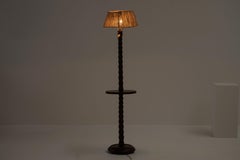Mid-Century Turned Wood Floor Lamp, France, 1950