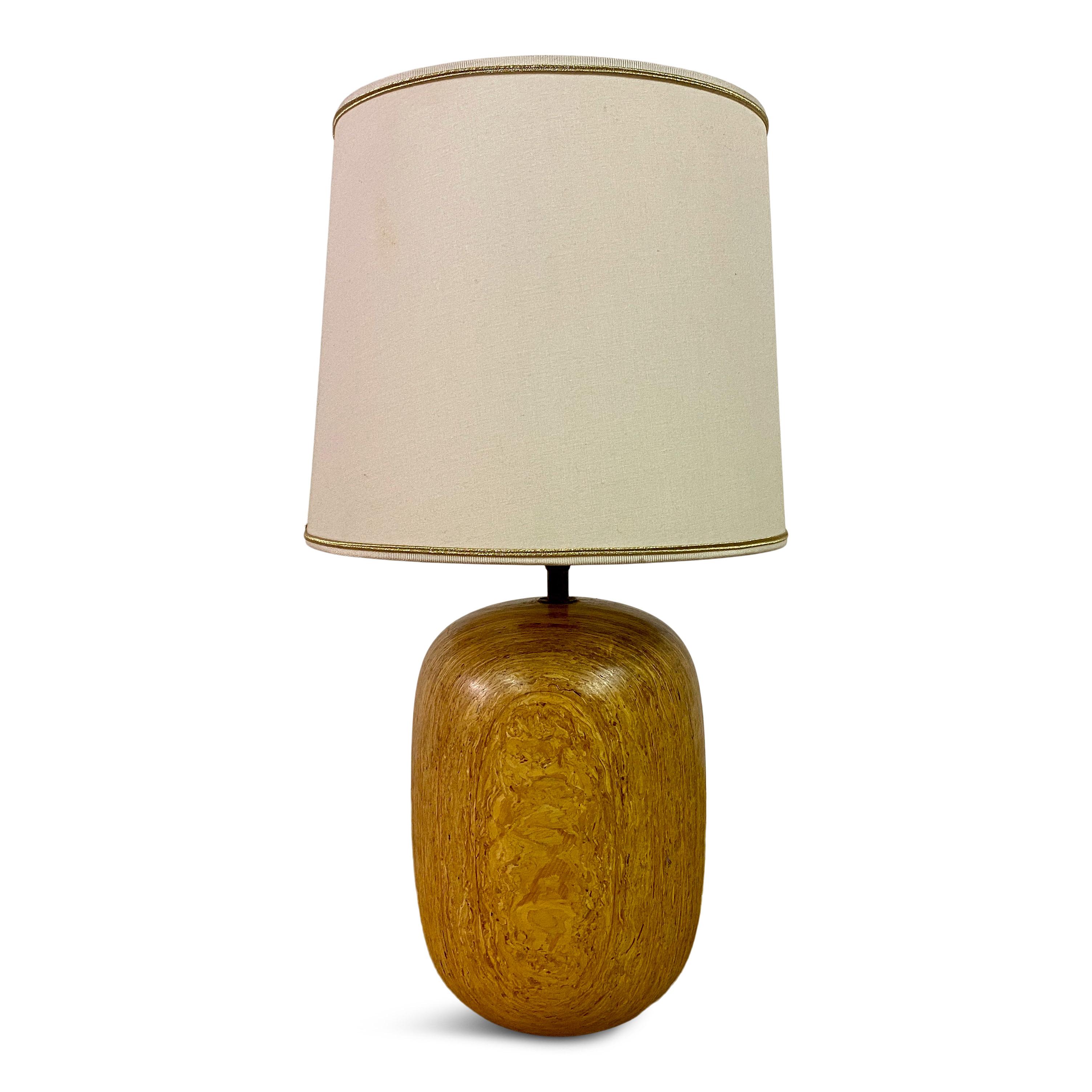 Mid Century Turned Wood Lamp For Sale 6