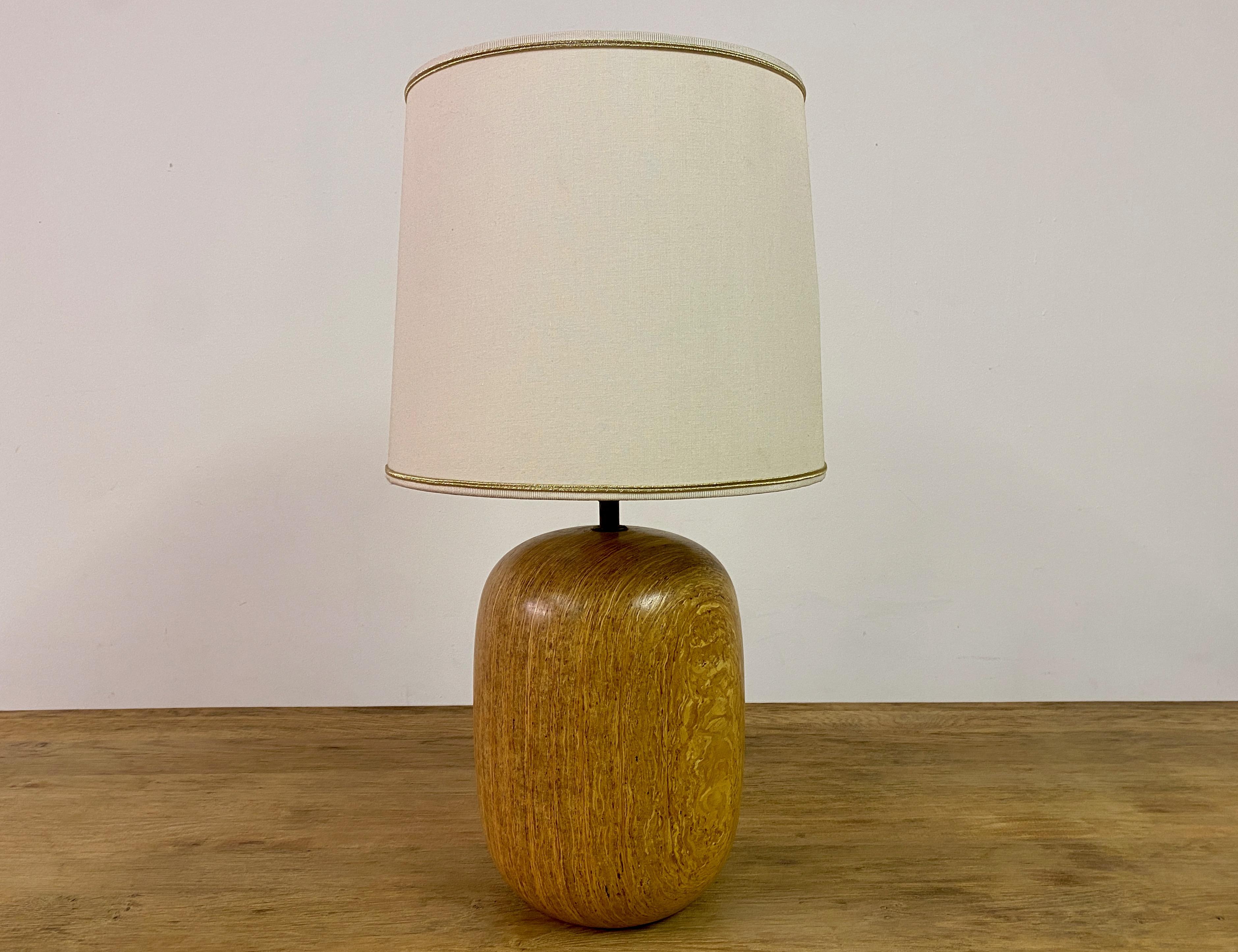 Mid Century Turned Wood Lamp For Sale 2