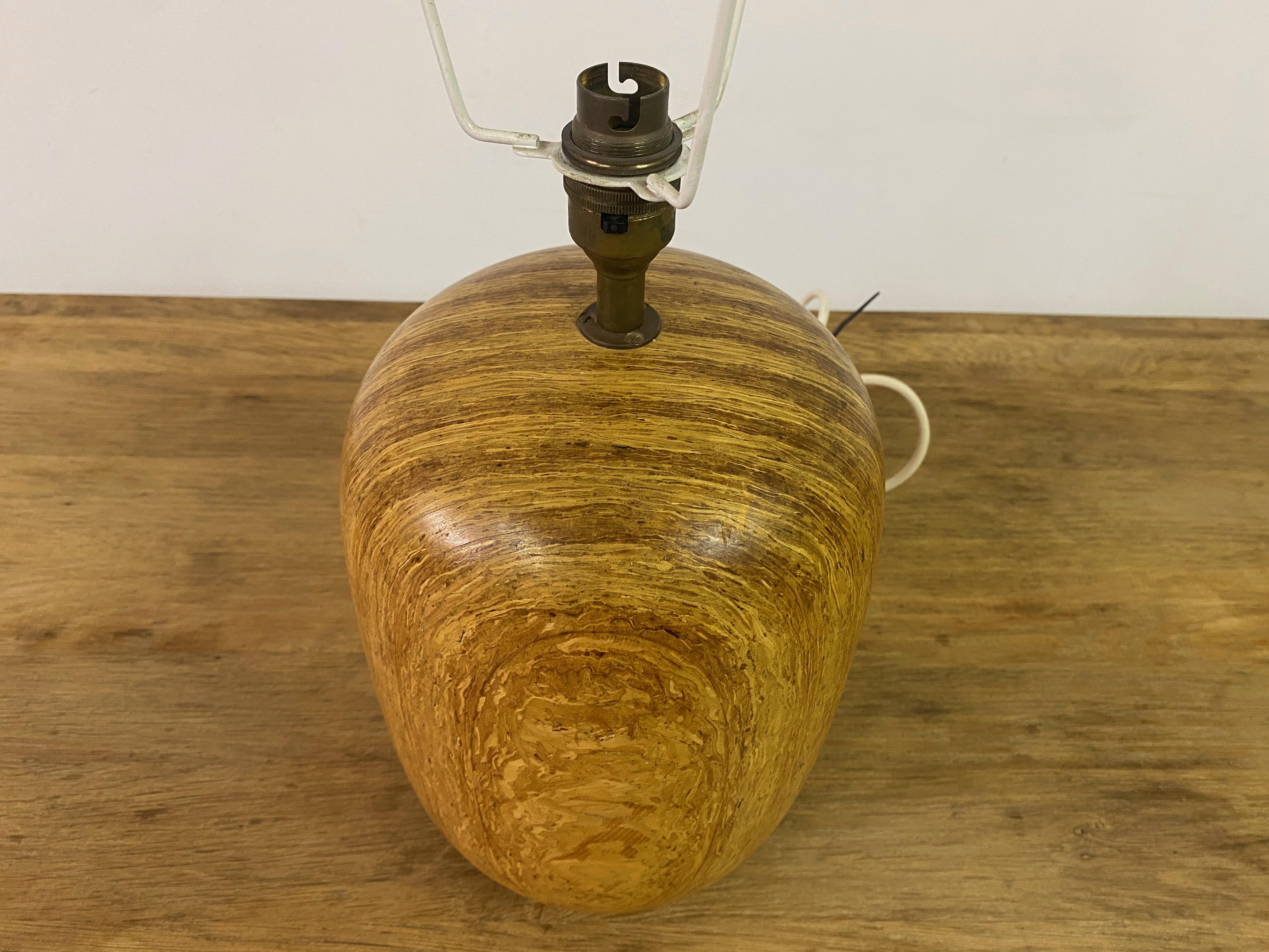 Mid Century Turned Wood Lamp For Sale 4