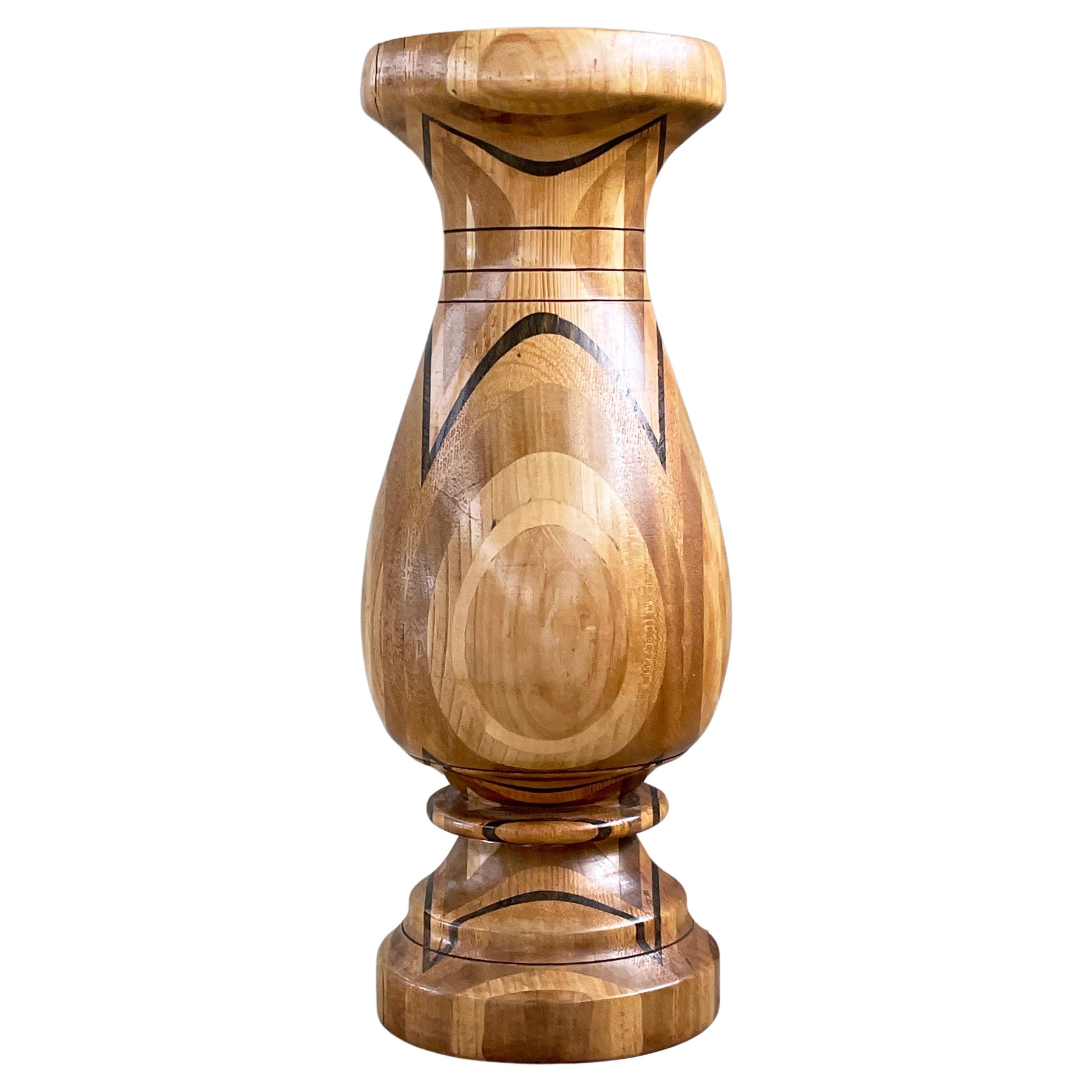 Mid Century turned wood vase