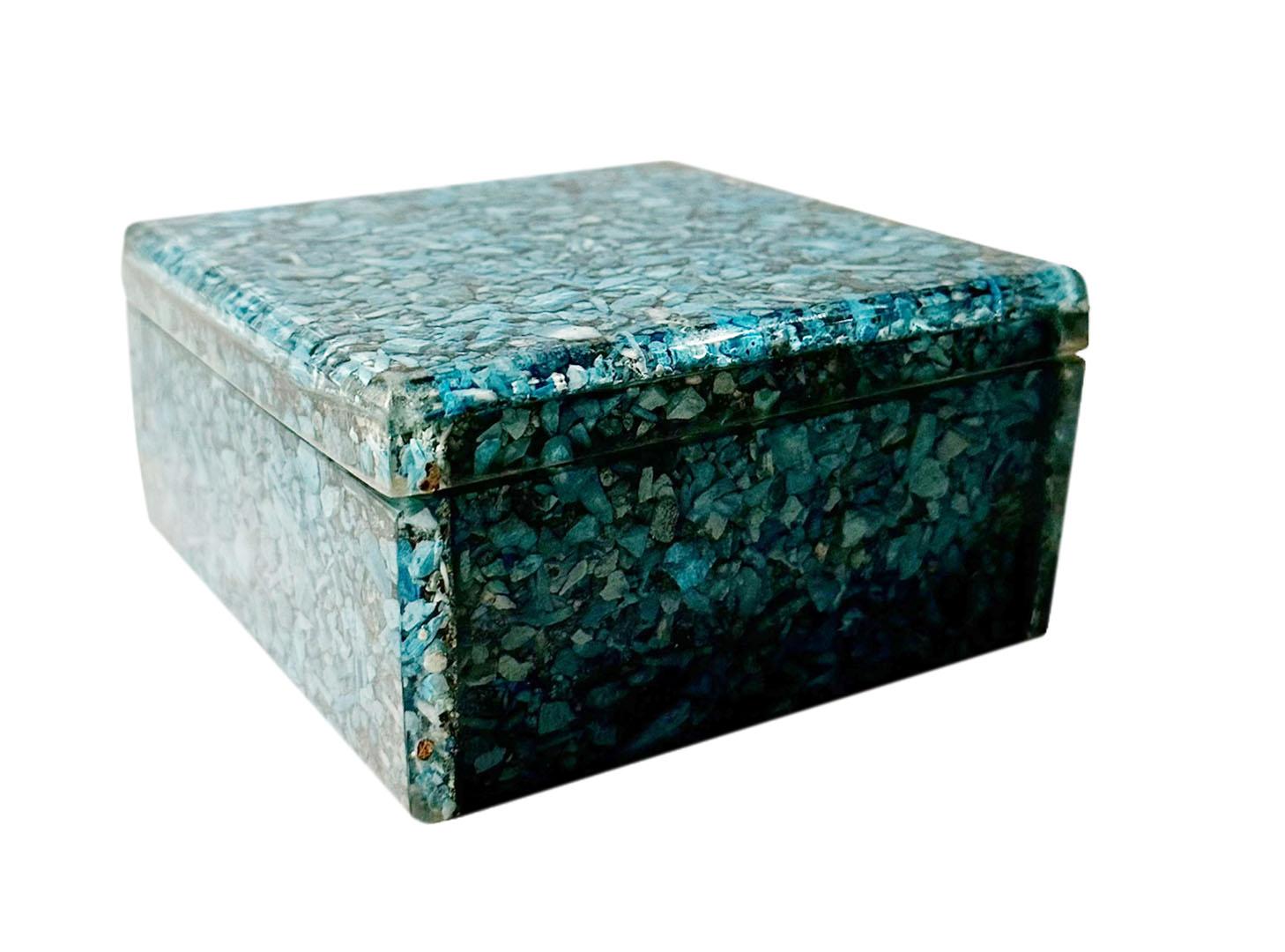 American Mid Century Turquoise Box For Sale