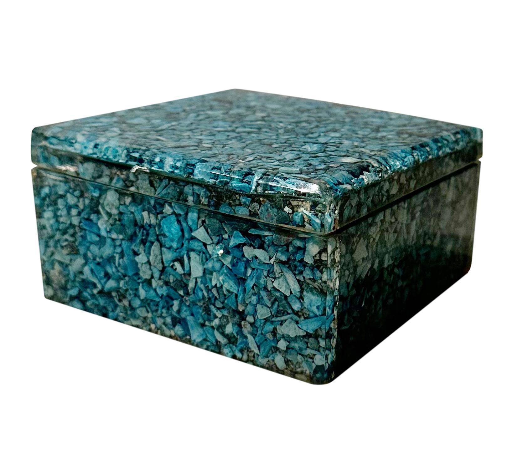 Stone Mid Century Turquoise Box For Sale