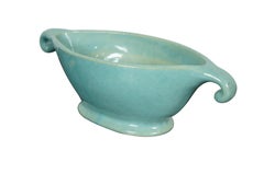 Mid Century Turquoise Glaze Pottery Planter Jardiniere Cachepot Centerpiece Bowl