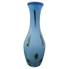 Vase en verre de Murano turquoise du milieu du siècle
