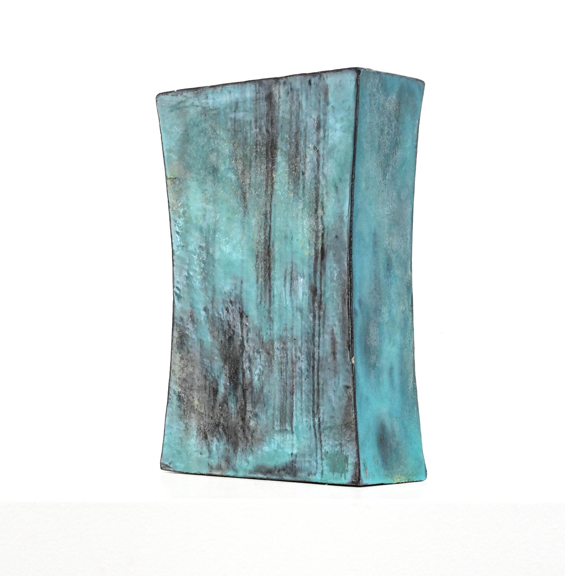 Vase en dalles turquoise du milieu du siècle dernier par Marcello Fantoni, Italie en vente 8