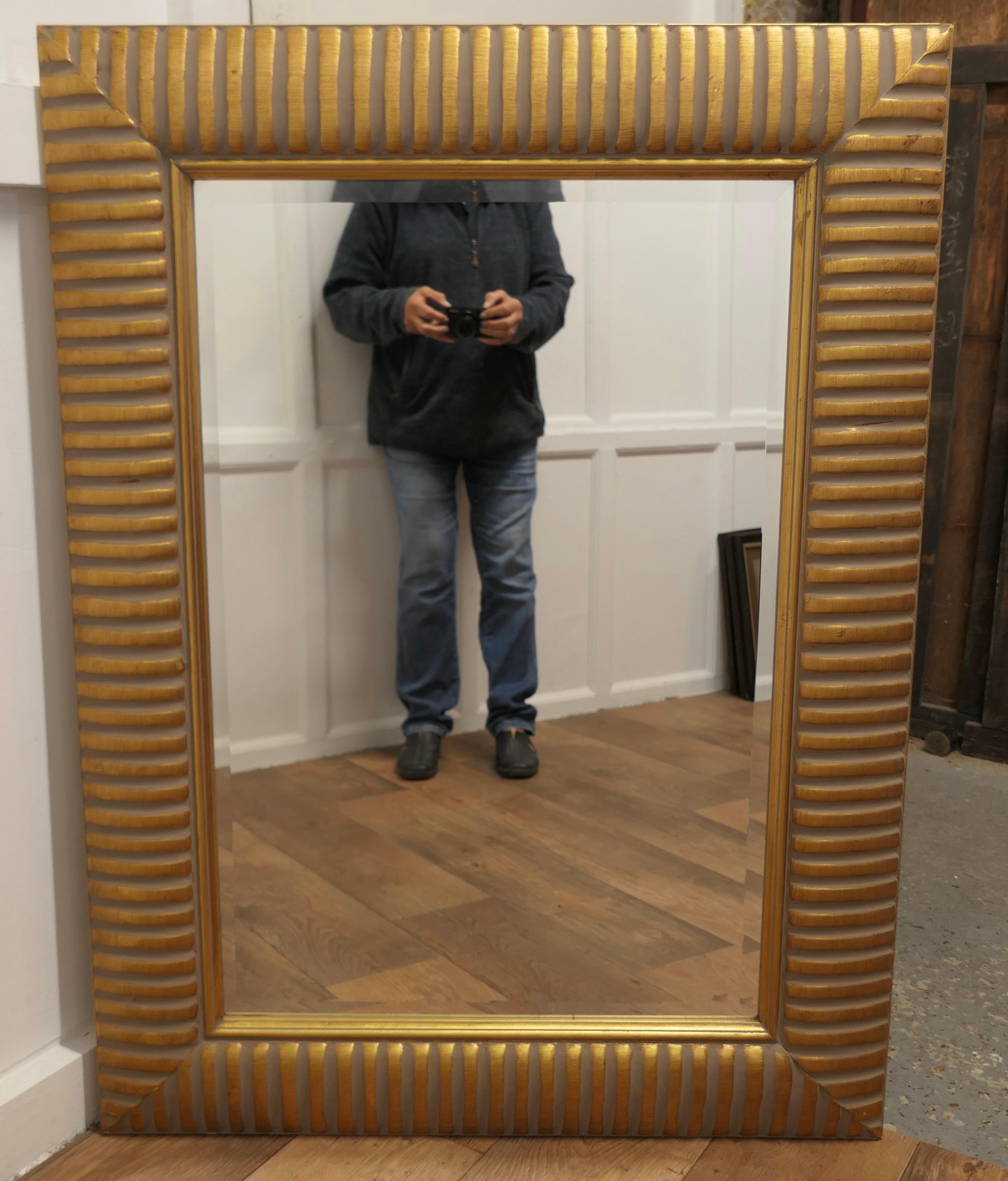 Gesso Mid Century Tutankhamun Inspired Wall Mirror   For Sale