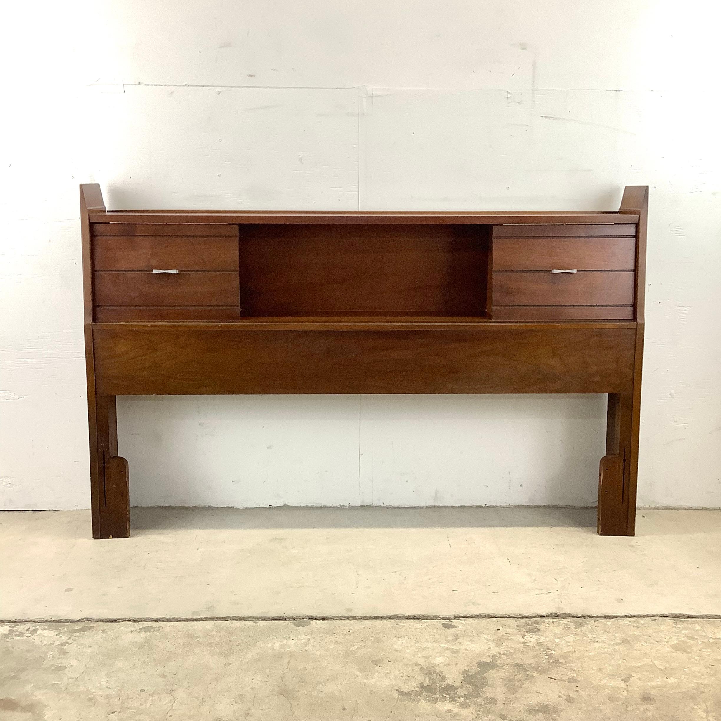 mid century bed with storage