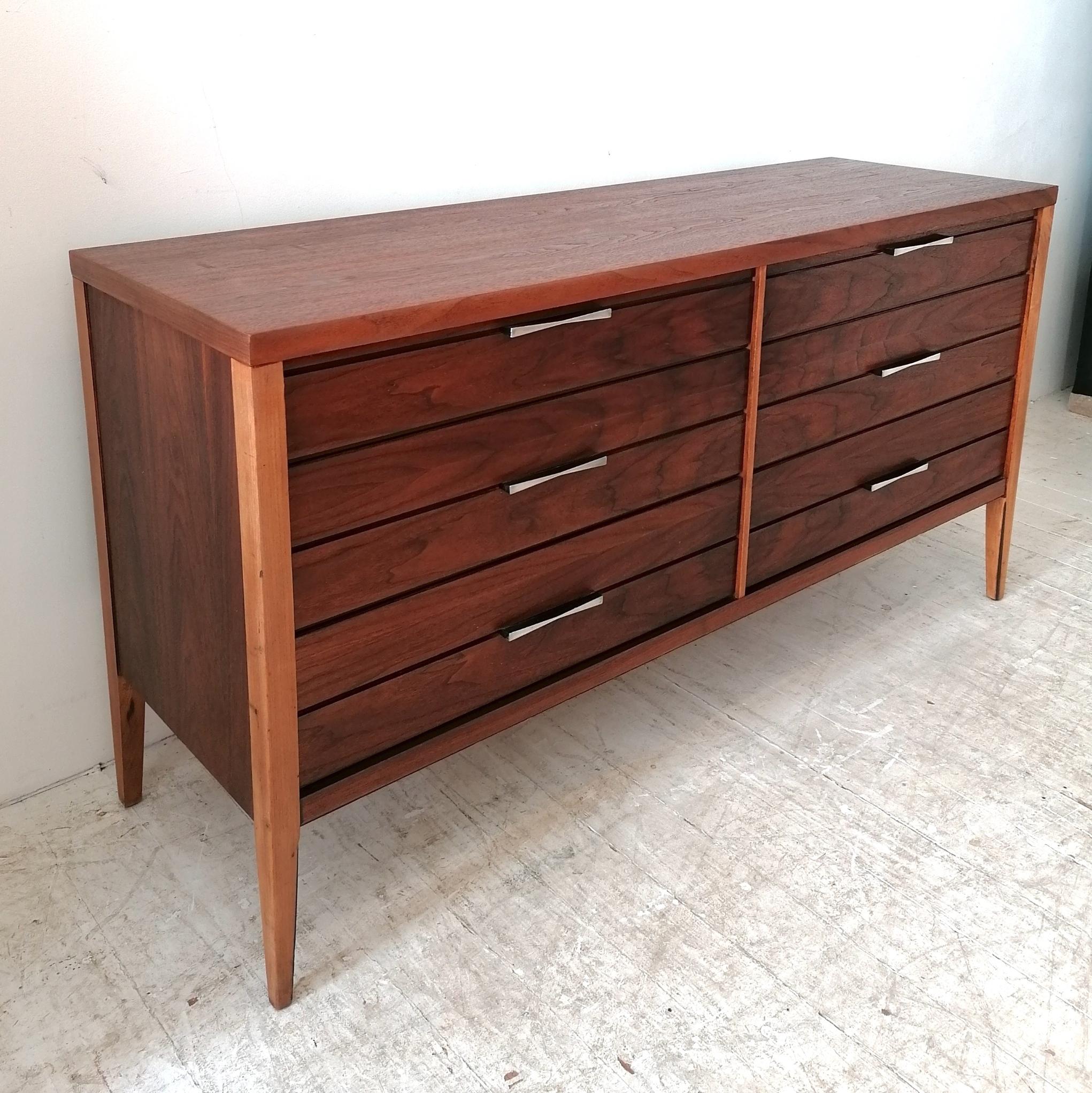 Mid Century 'Tuxedo' walnut dresser / sideboard by Lane Furniture,  USA 1960s 1