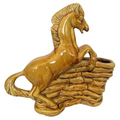 Mid-Century TV Lamp Base with Rearing Horse