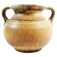 Antique Mid Century Twin Handled Ceramic Vase - Matte Glaze - W. Germany - Circa 1950's