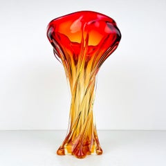 Mid-Century Twisted Murano glass Vase Italy 1970s