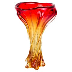Mid-Century Twisted Murano glass Vase Italy 1970s