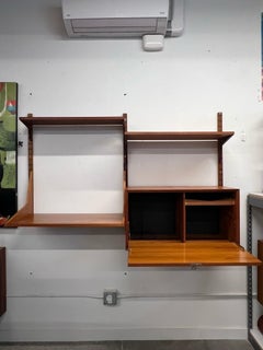 Mid-Century Two Bay Cado Wall Unit / Bar Cabinet