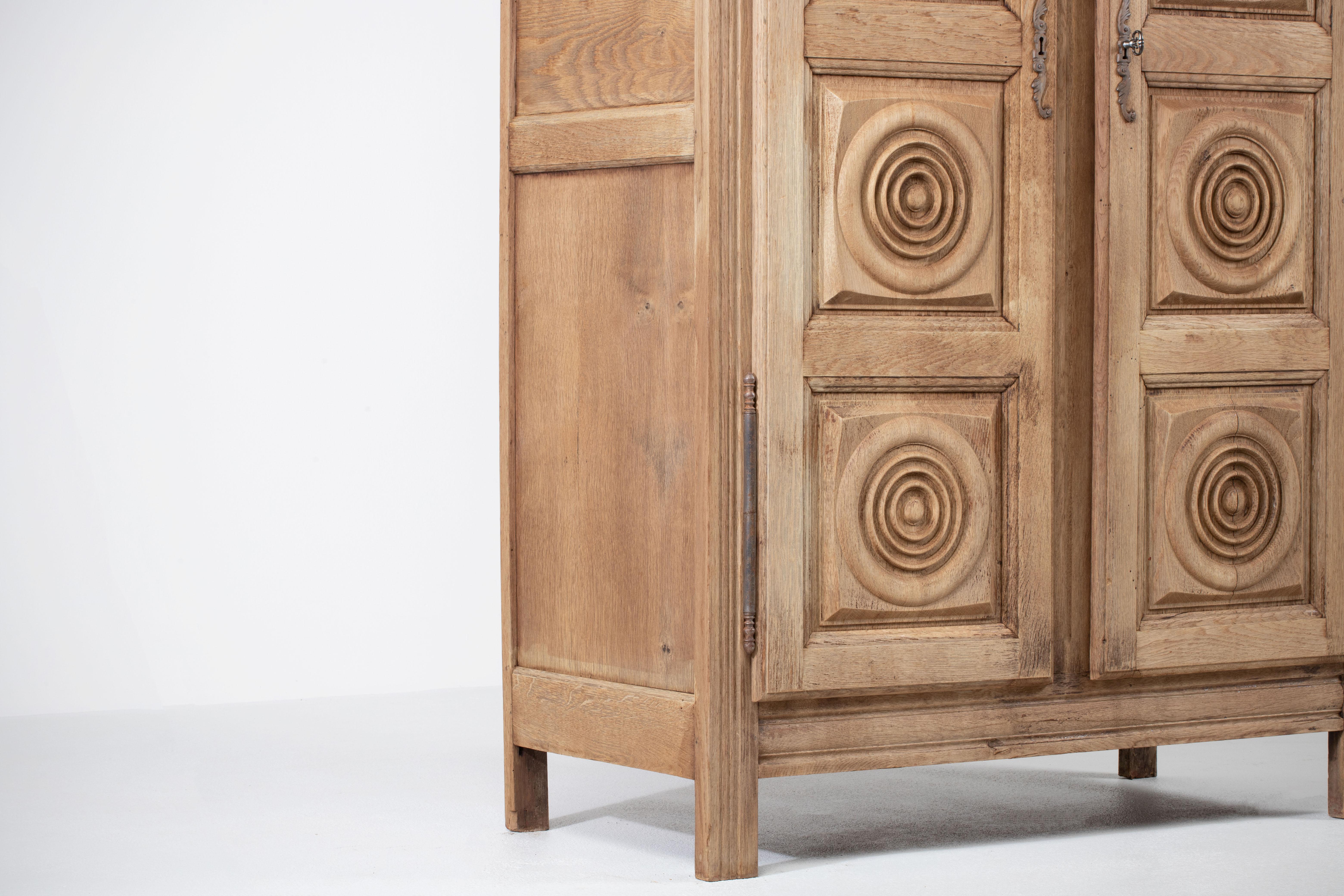 French Mid-Century Two Doors Wardrobe in Style of Charles Dudouyt