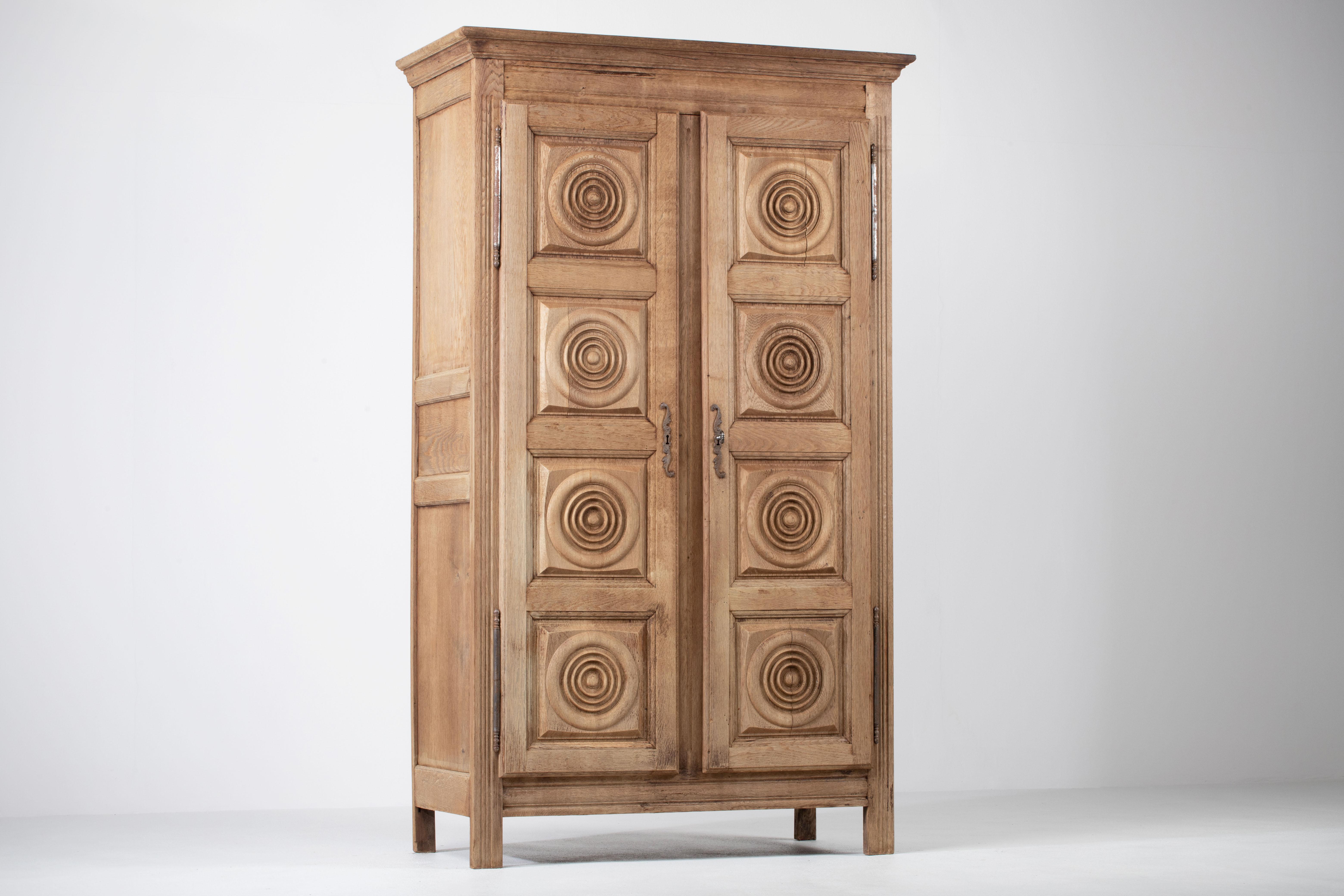 20th Century Mid-Century Two Doors Wardrobe in Style of Charles Dudouyt