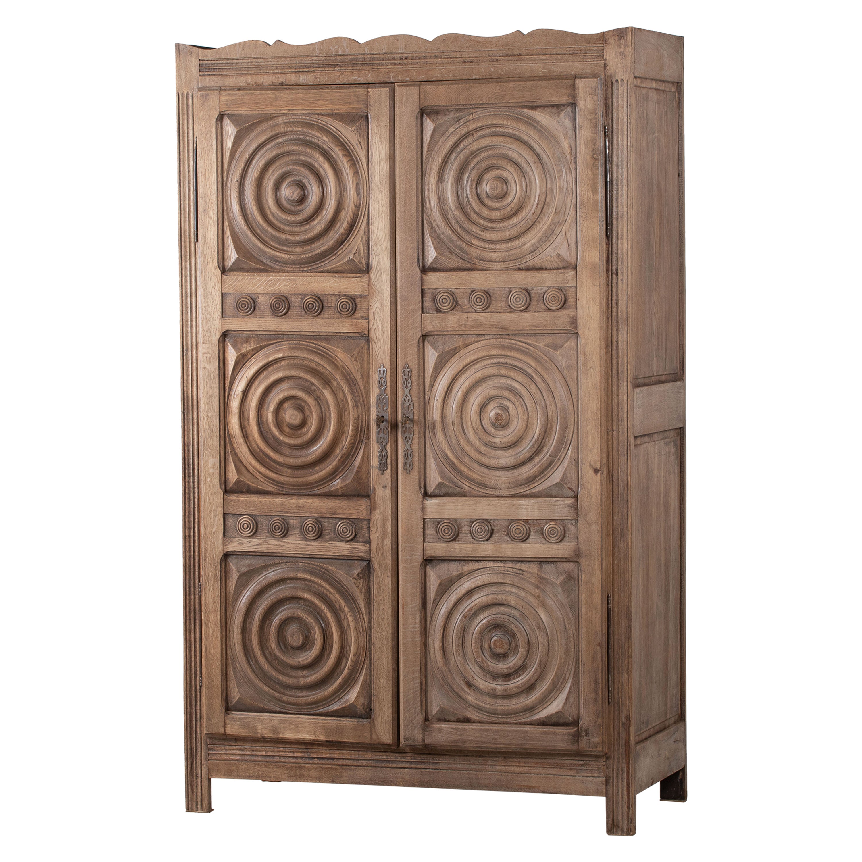 Mid-Century Two Doors Wardrobe in Style of Charles Dudouyt