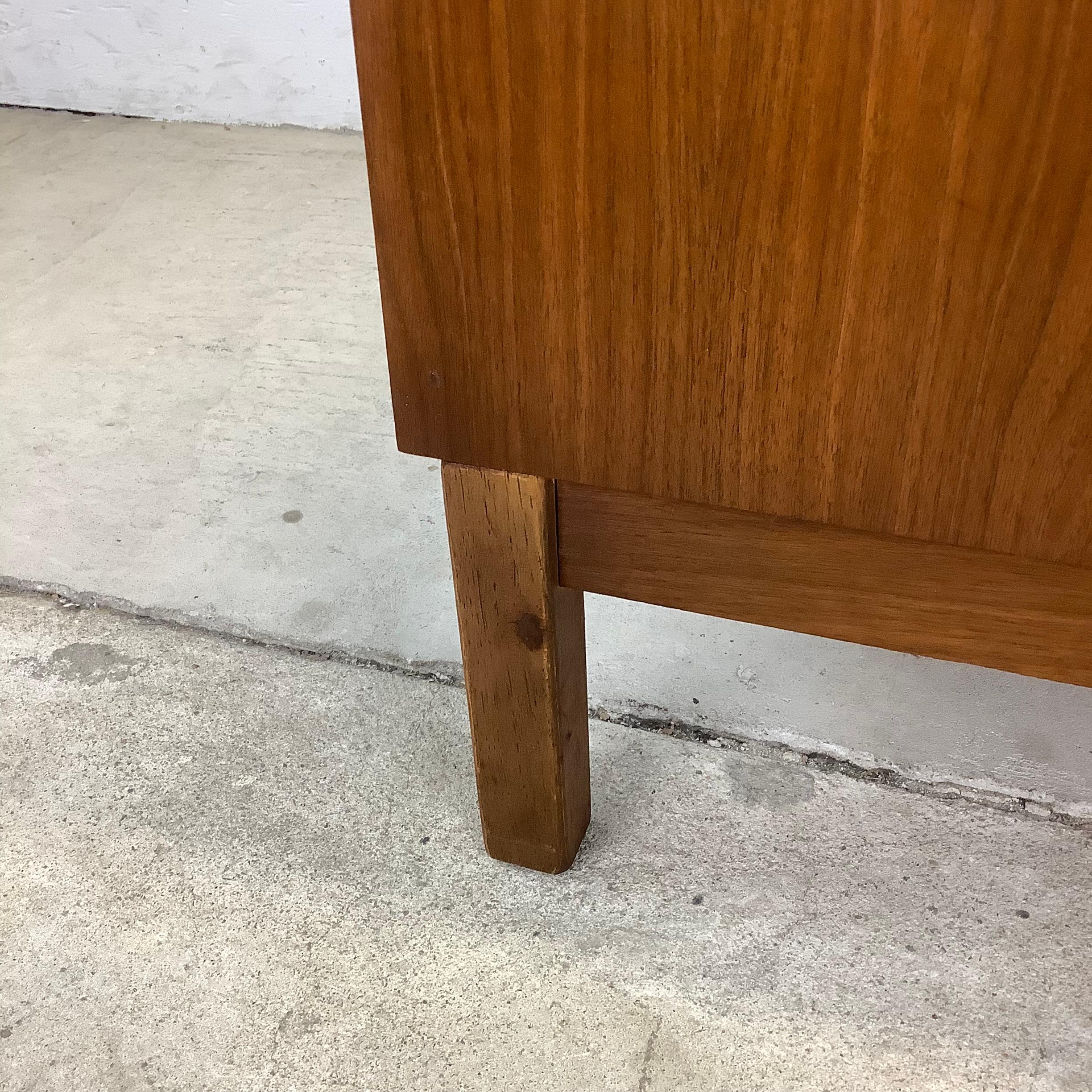 Mid-Century Two Drawer Square Walnut End Table For Sale 2
