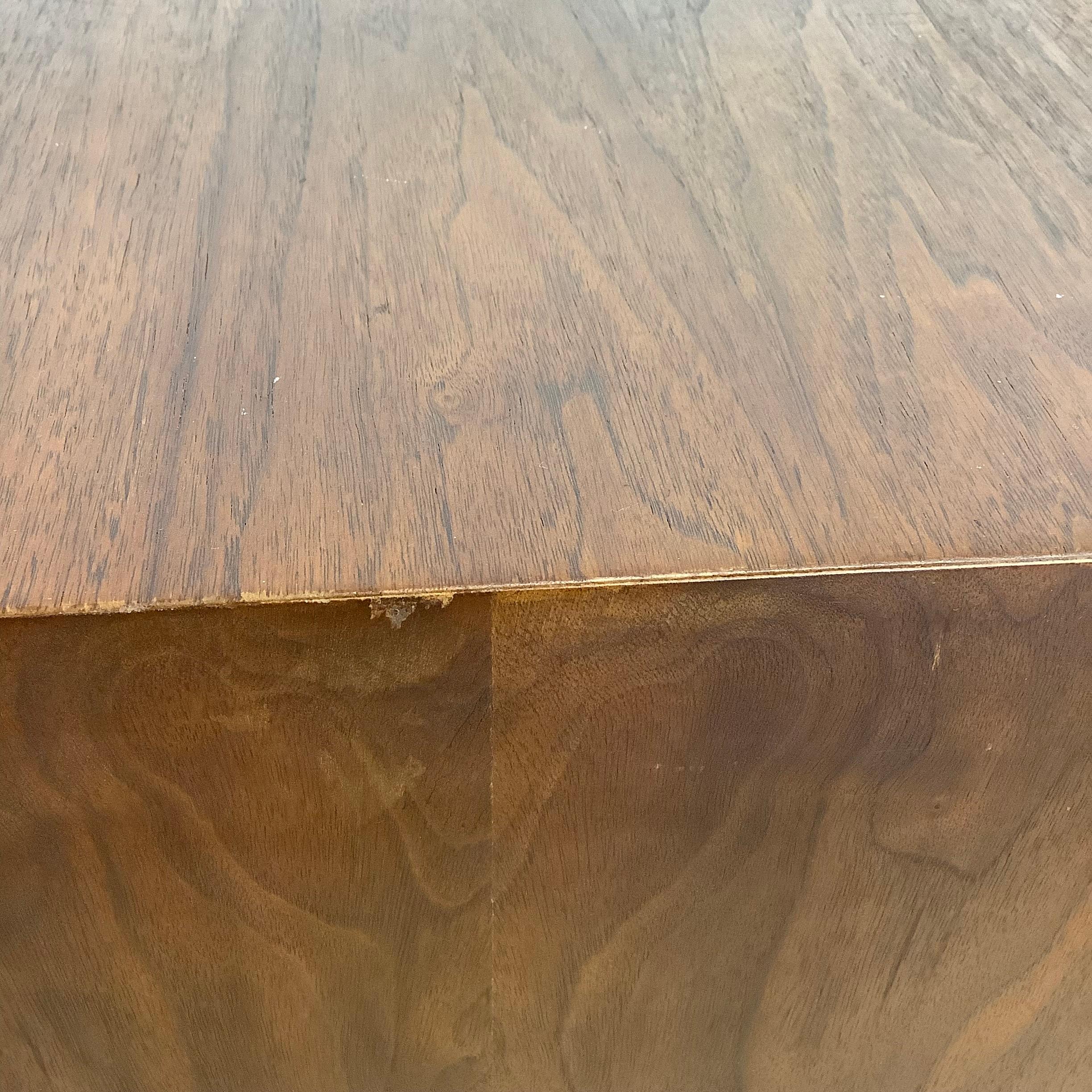 Mid-Century Two Drawer Square Walnut End Table For Sale 4
