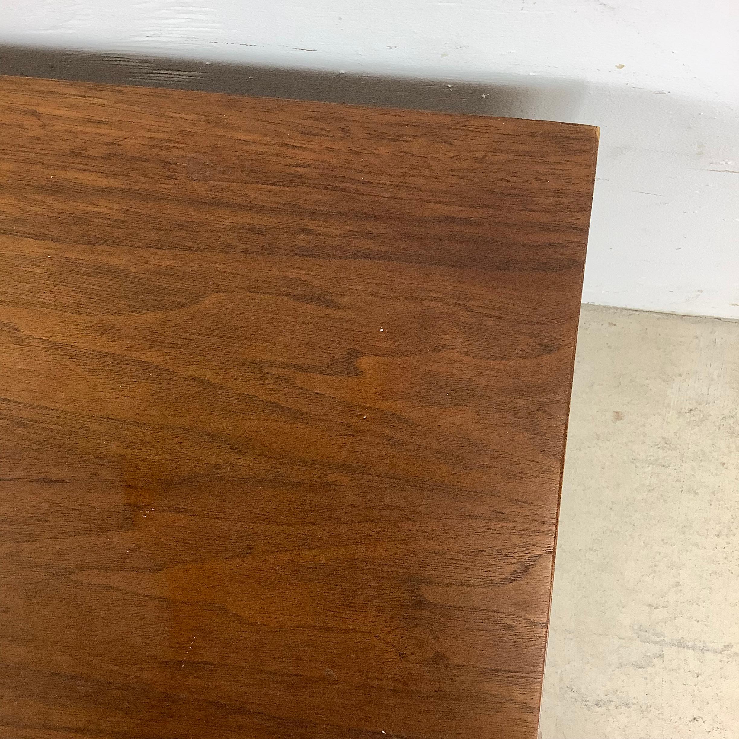 Mid-Century Two Drawer Square Walnut End Table For Sale 6