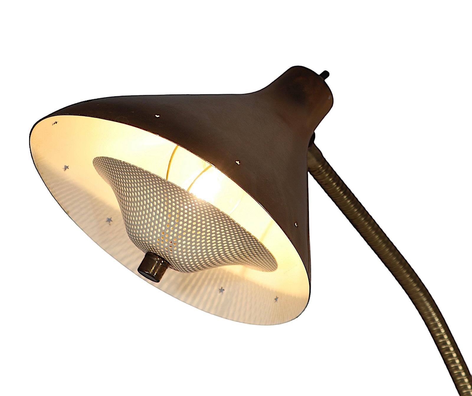 Mid Century Two Light  Flex Arm Desk Lamp poss. Laurel or Thurston For Sale 2