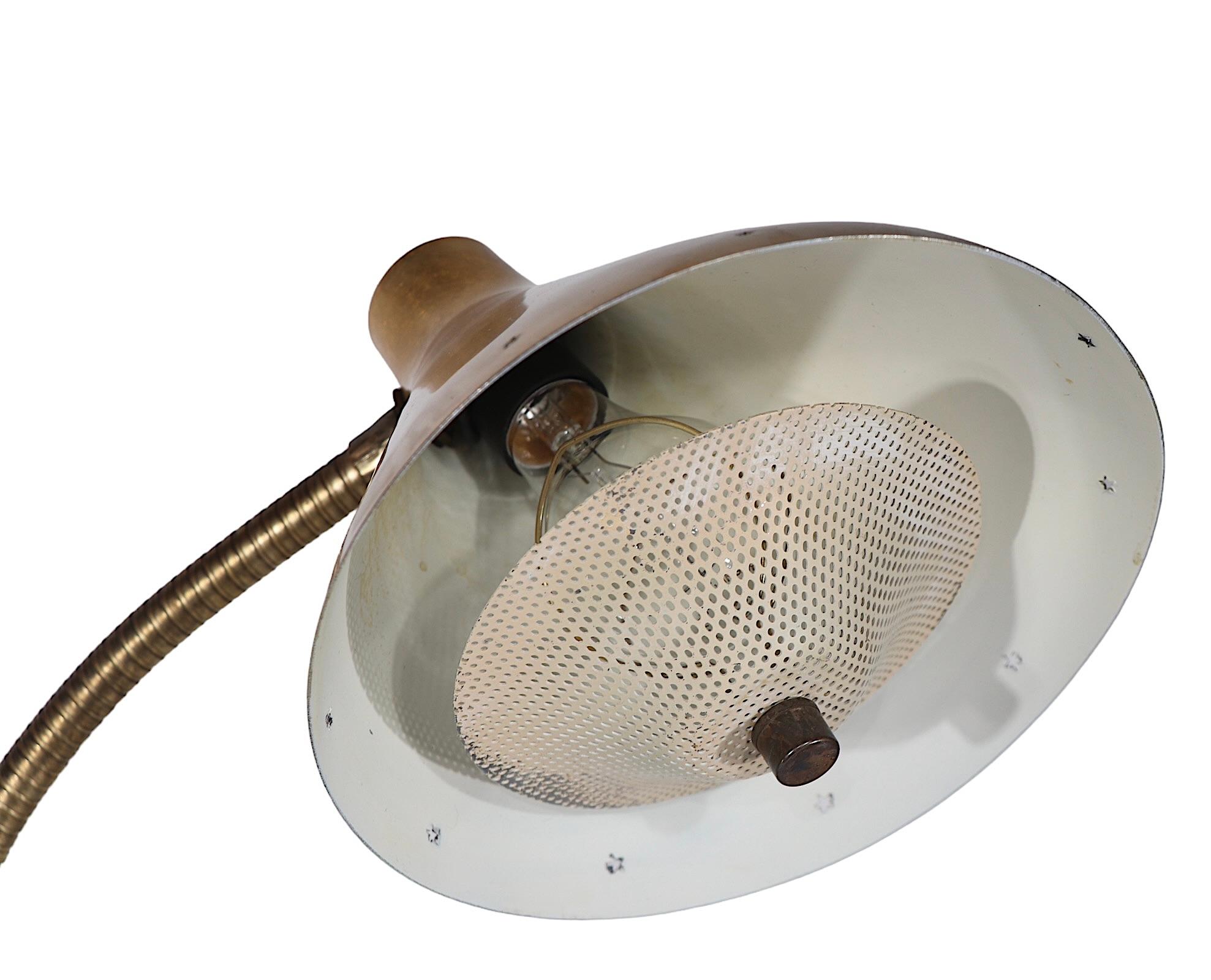 Mid Century Two Light  Flex Arm Desk Lamp poss. Laurel or Thurston For Sale 7
