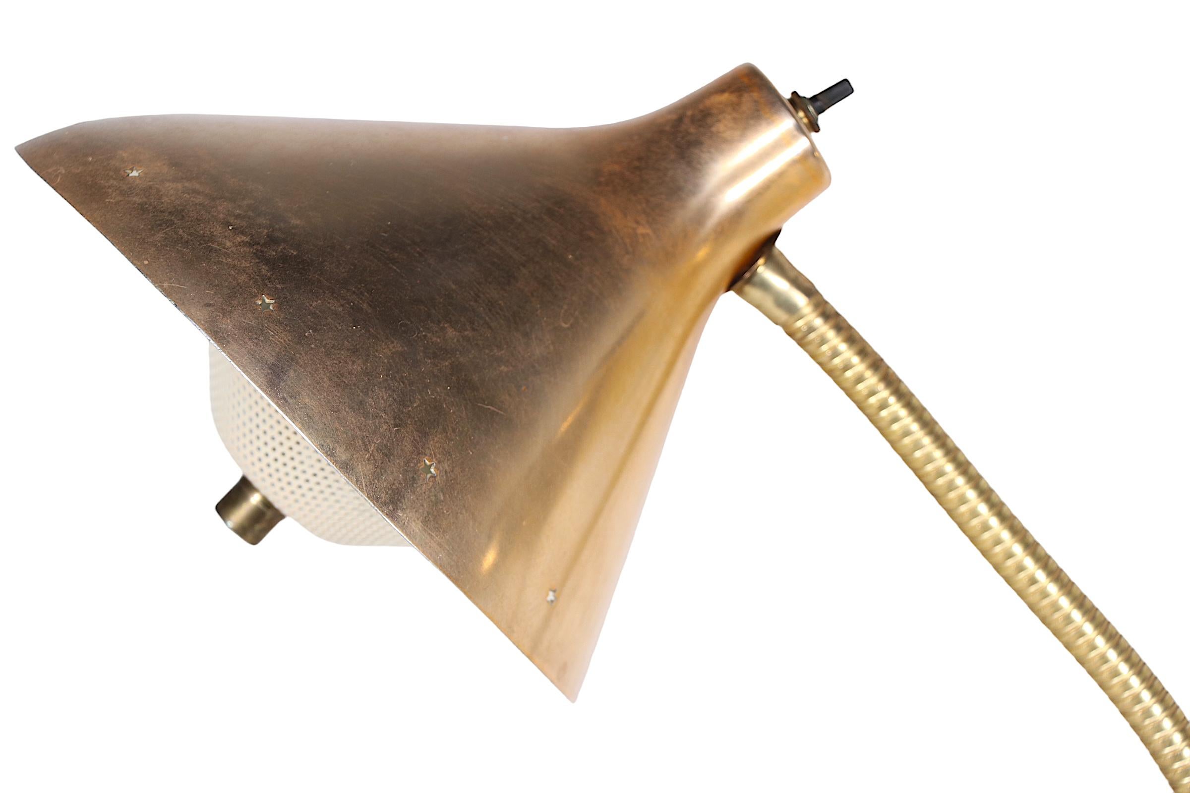Mid Century Two Light  Flex Arm Desk Lamp poss. Laurel or Thurston For Sale 8