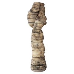 Mid-Century Two Piece Abstract Terra-Cotta Sculpture