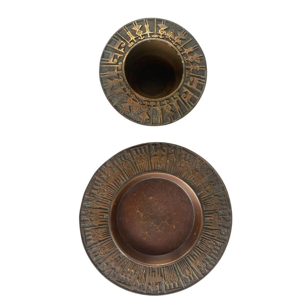 Mid-century two-piece copper art table bowls For Sale 3