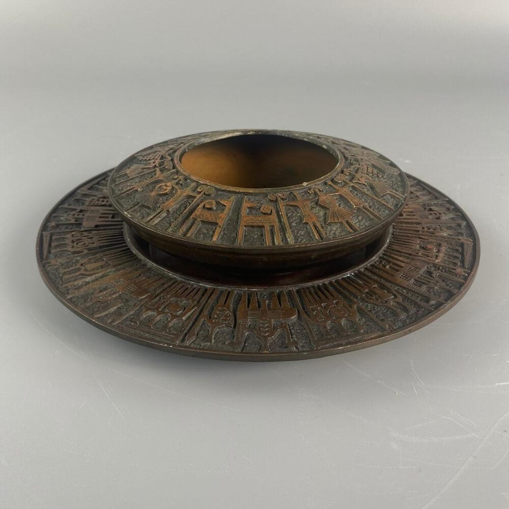 Hungarian Mid-century two-piece copper art table bowls For Sale