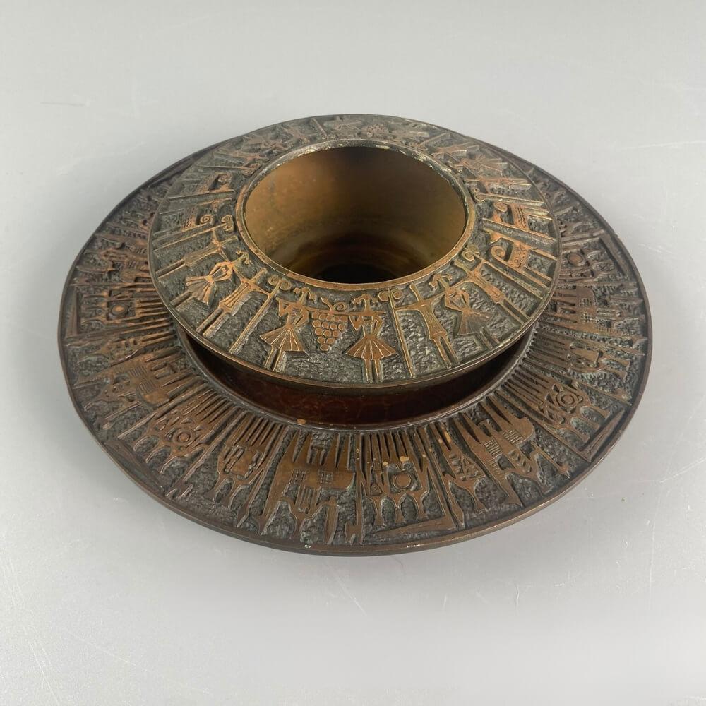 Mid-century two-piece copper art table bowls For Sale 2