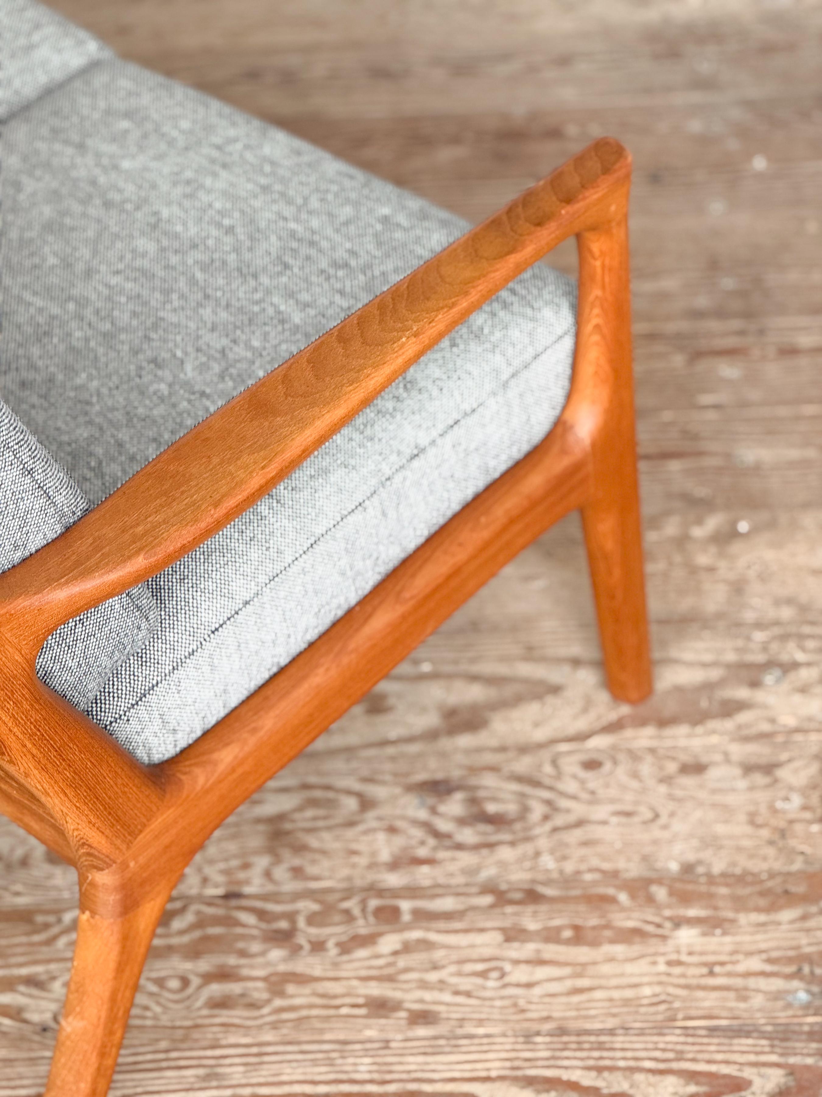Mid-Century Two-Seat Sofa, Danish Design Teak Couch For Sale 5