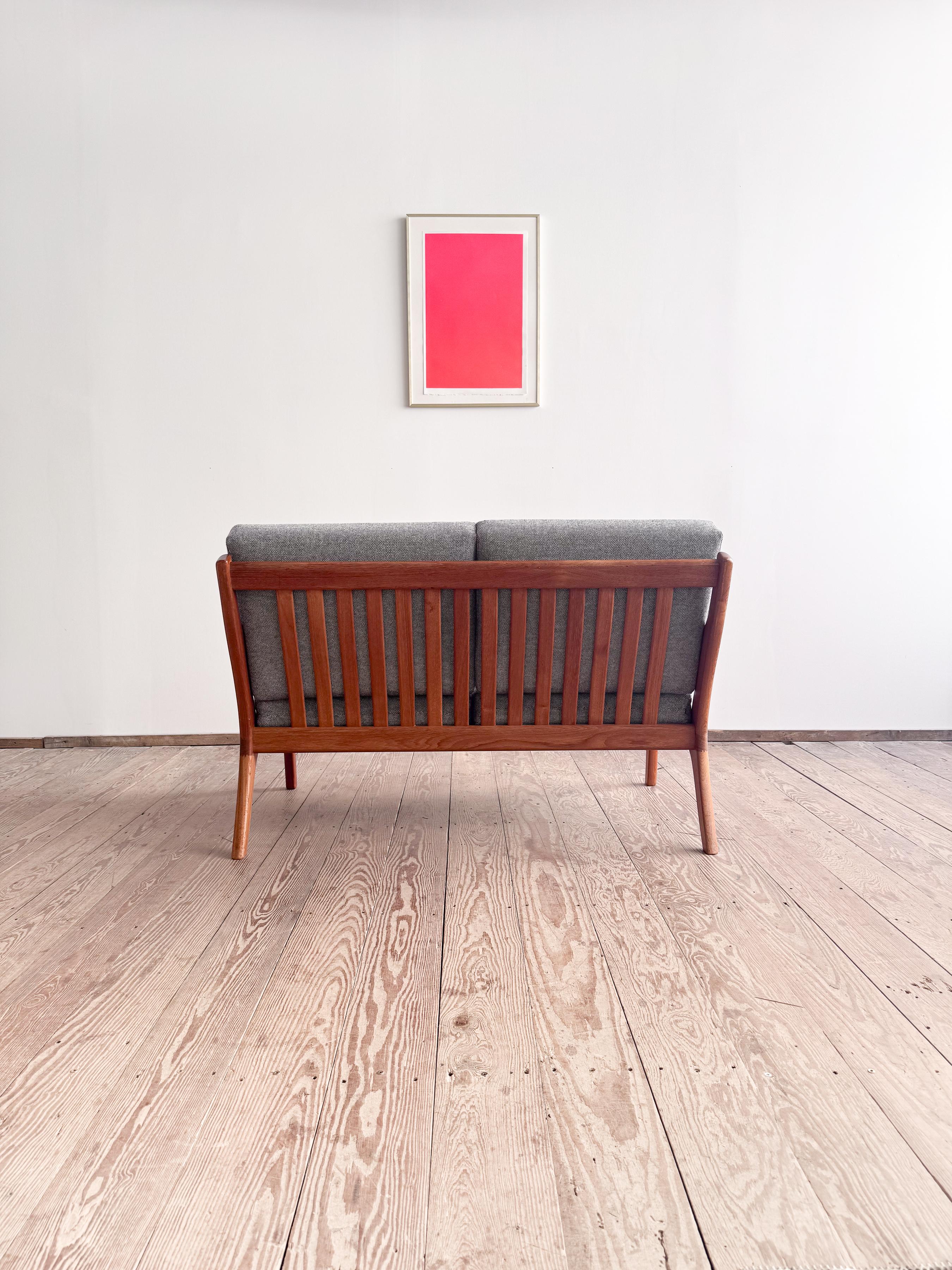 Mid-20th Century Mid-Century Two-Seat Sofa, Danish Design Teak Couch For Sale