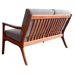 Mid-Century Two-Seat Sofa, Danish Design Teak Couch