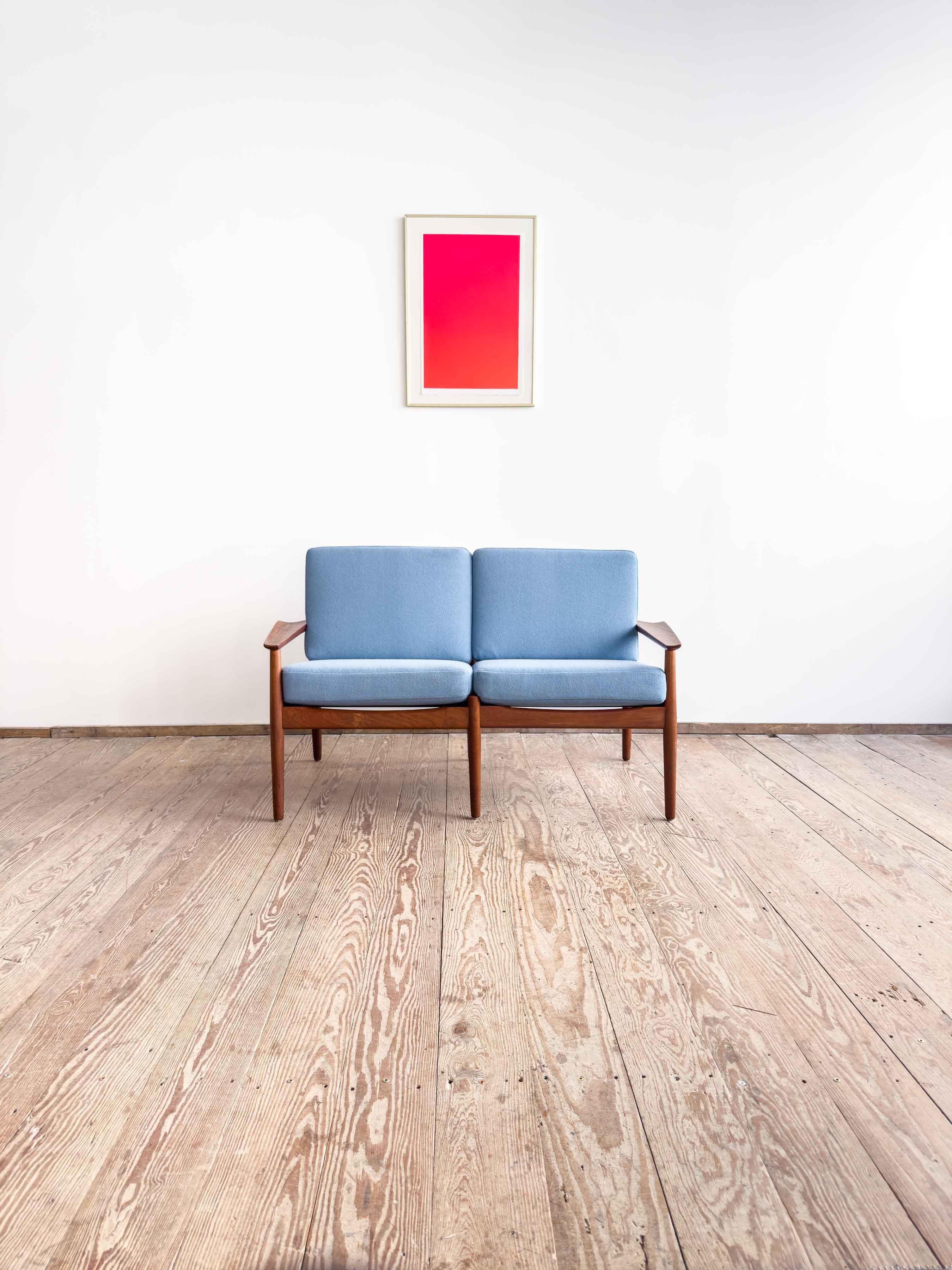 Mid-20th Century Mid-Century Two-Seat Sofa, Teak Couch by Arne Vodder, Glostrup For Sale