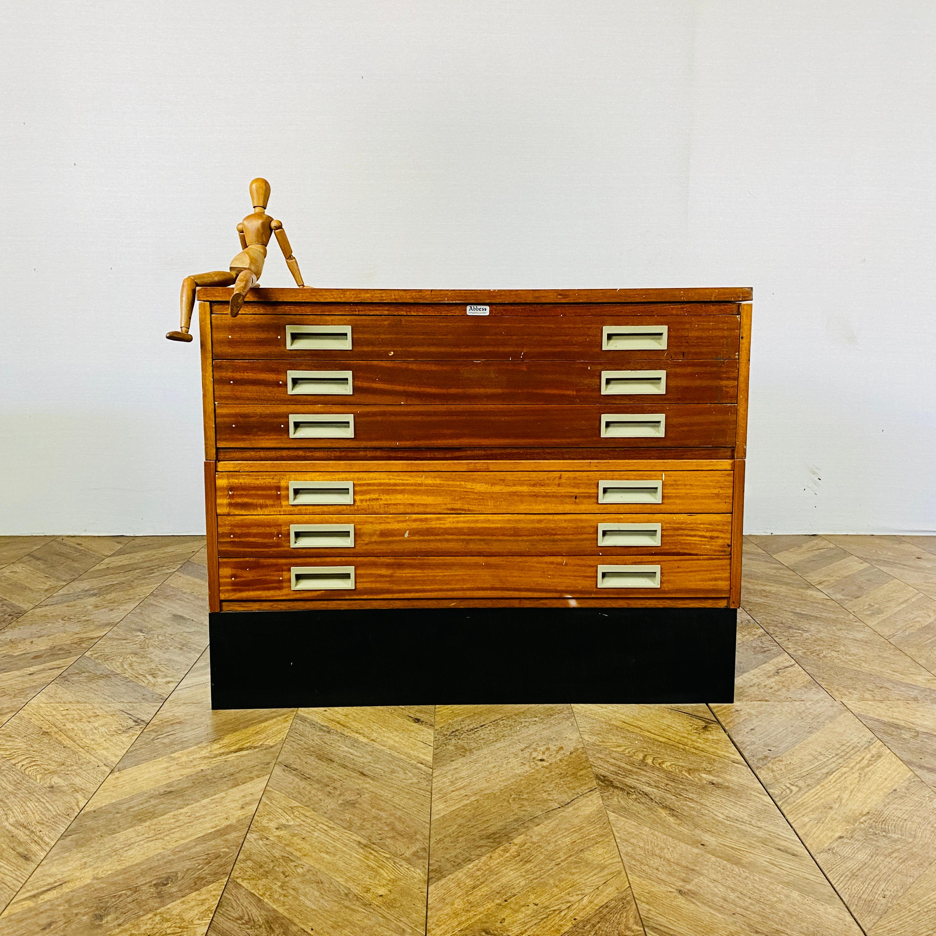 Teak Mid Century Two-Tier Architects Plan Chest by Abbess, 1960s