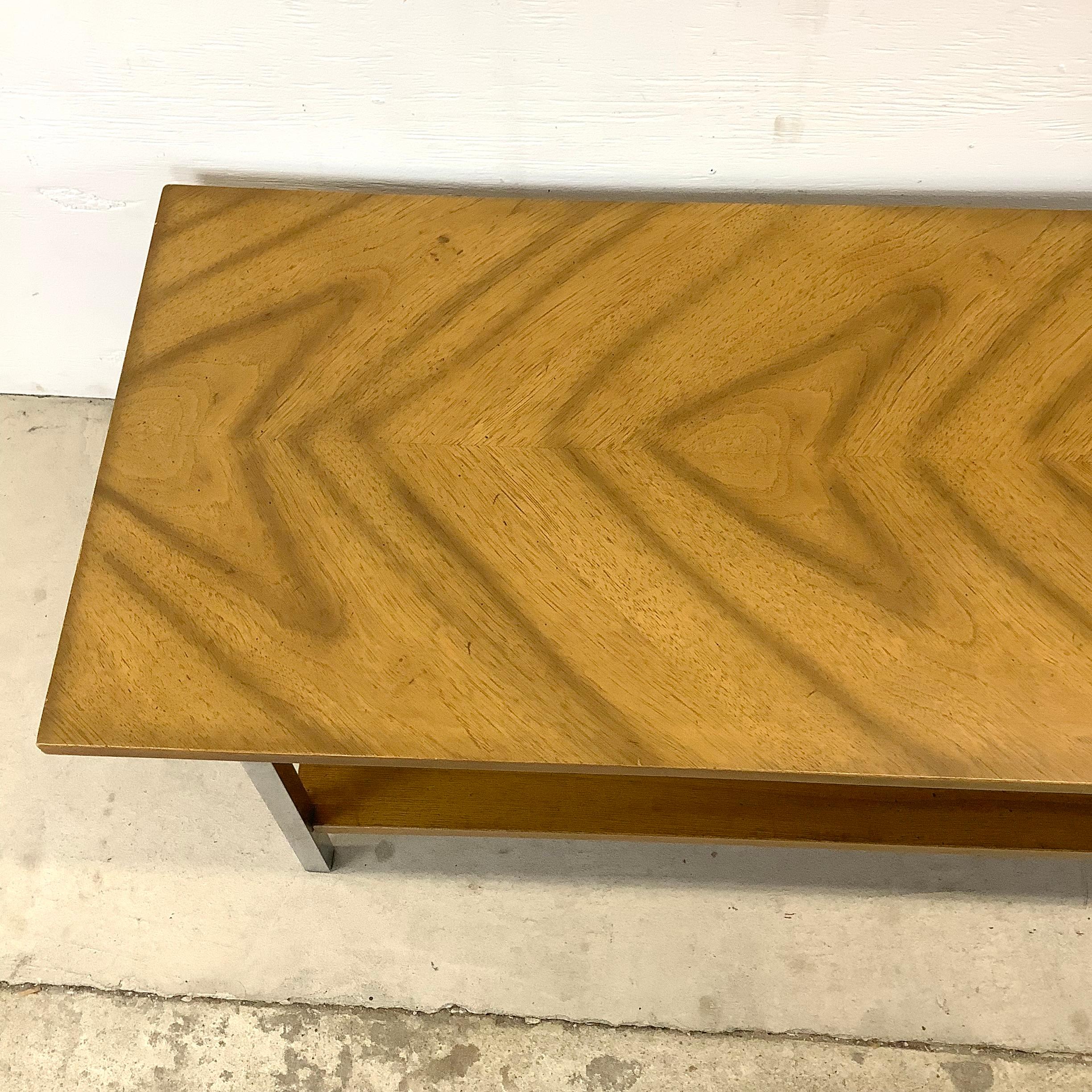 Wood Midcentury Two Tier Coffee Table For Sale