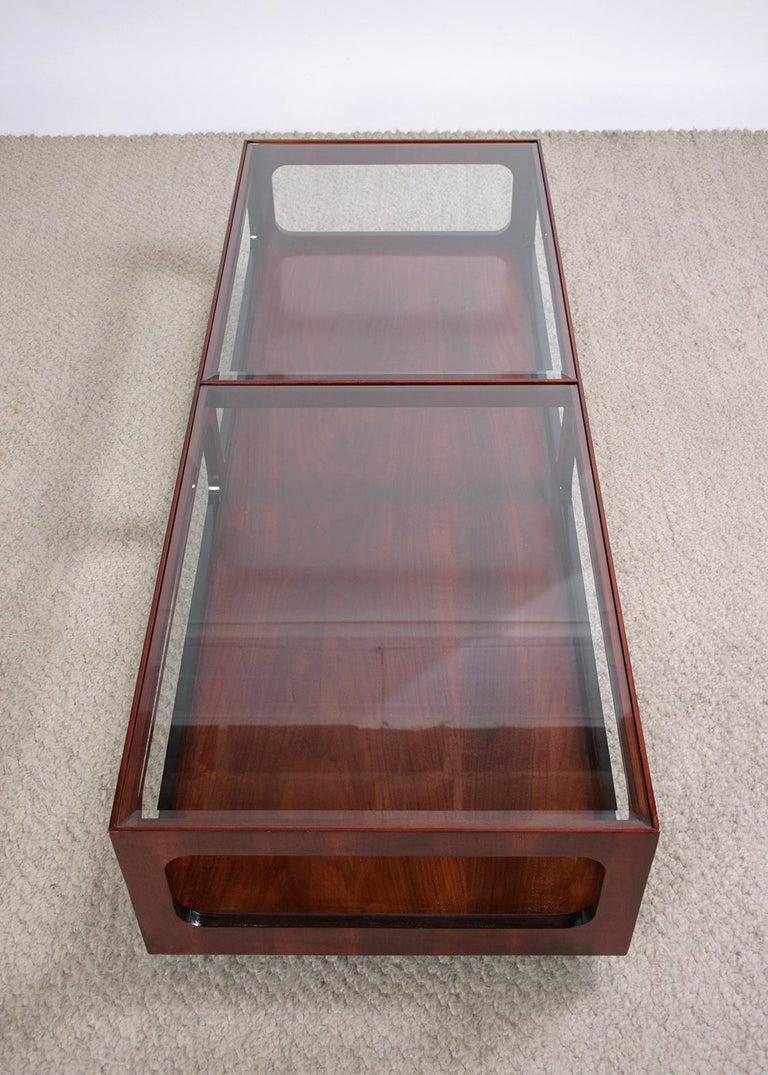 MidCentury Modern Beveled Glass Coffee Table For Sale at 1stDibs