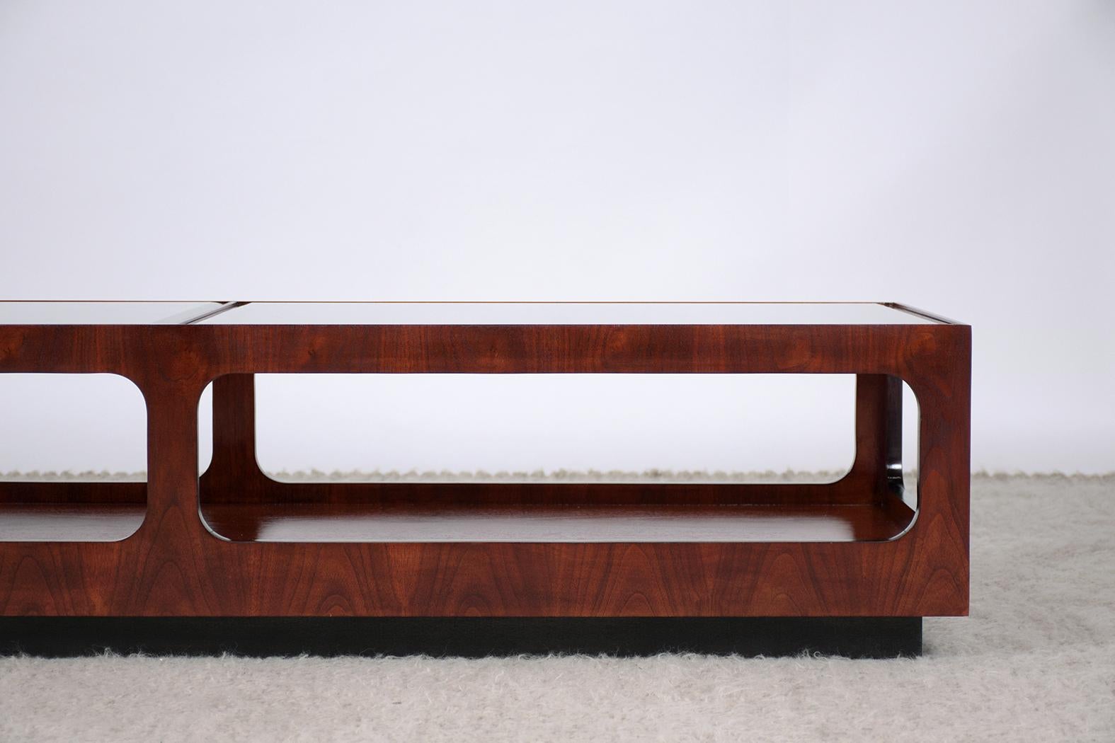 vintage mid century glass coffee table