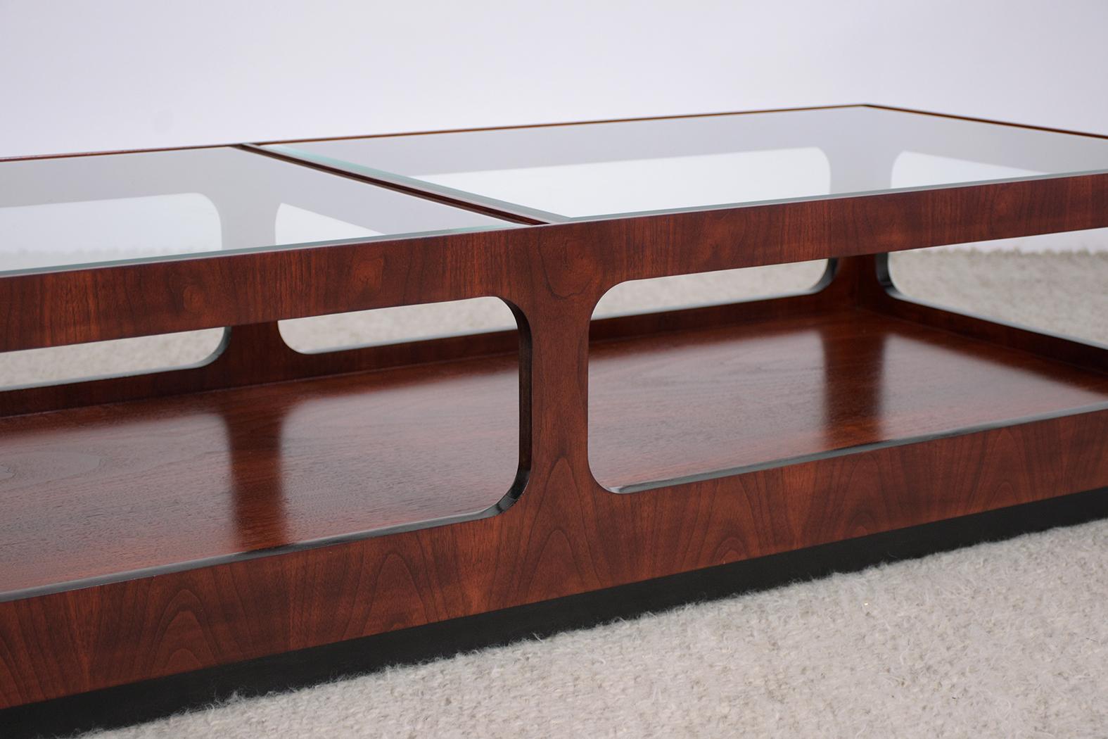 Mid-Century Modern Beveled Glass Coffee Table 2