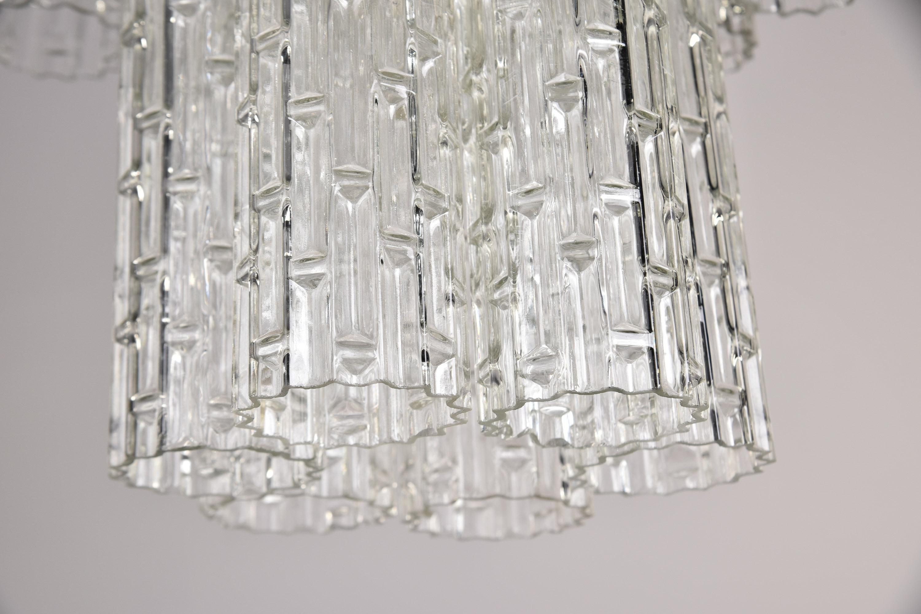 Métal Lustre italien de style Tronchi à deux étages, attribué à Toni Zuccheri en vente