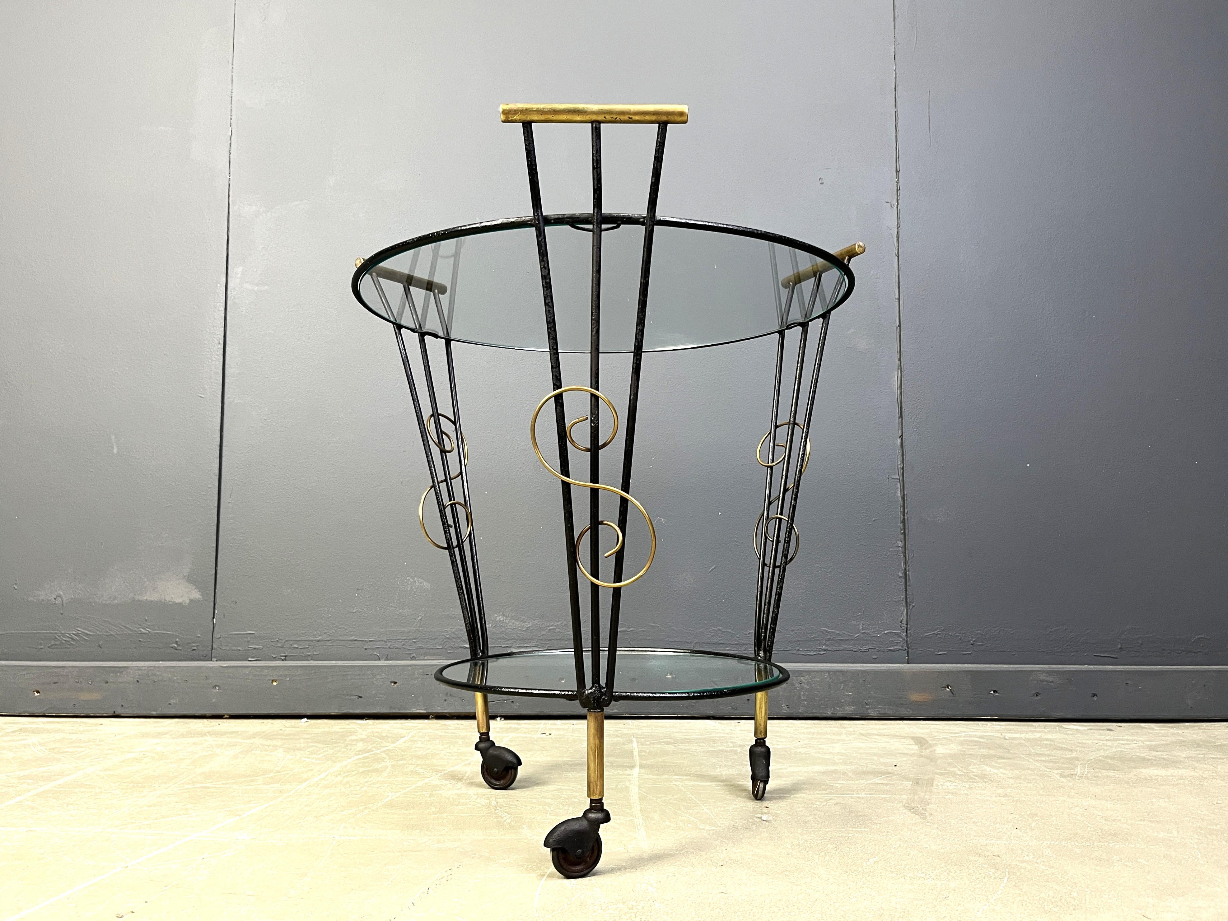 Mid century two tier italian trolley, 1950s im Angebot 2