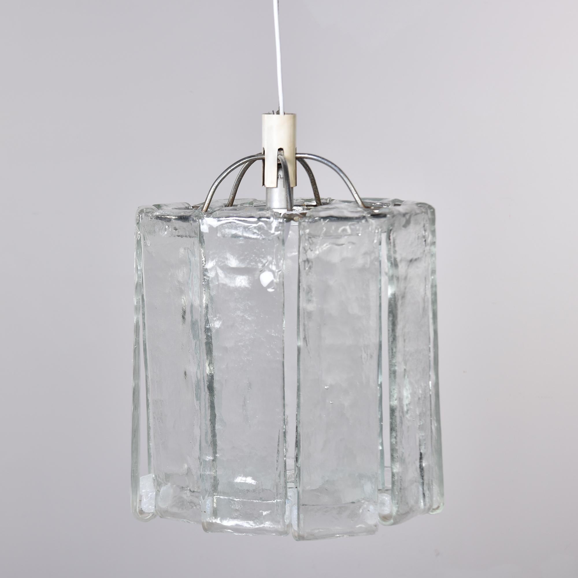 Italian Mid Century Two Tier Murano Glass Light Fixture Attrib to Barovier For Sale