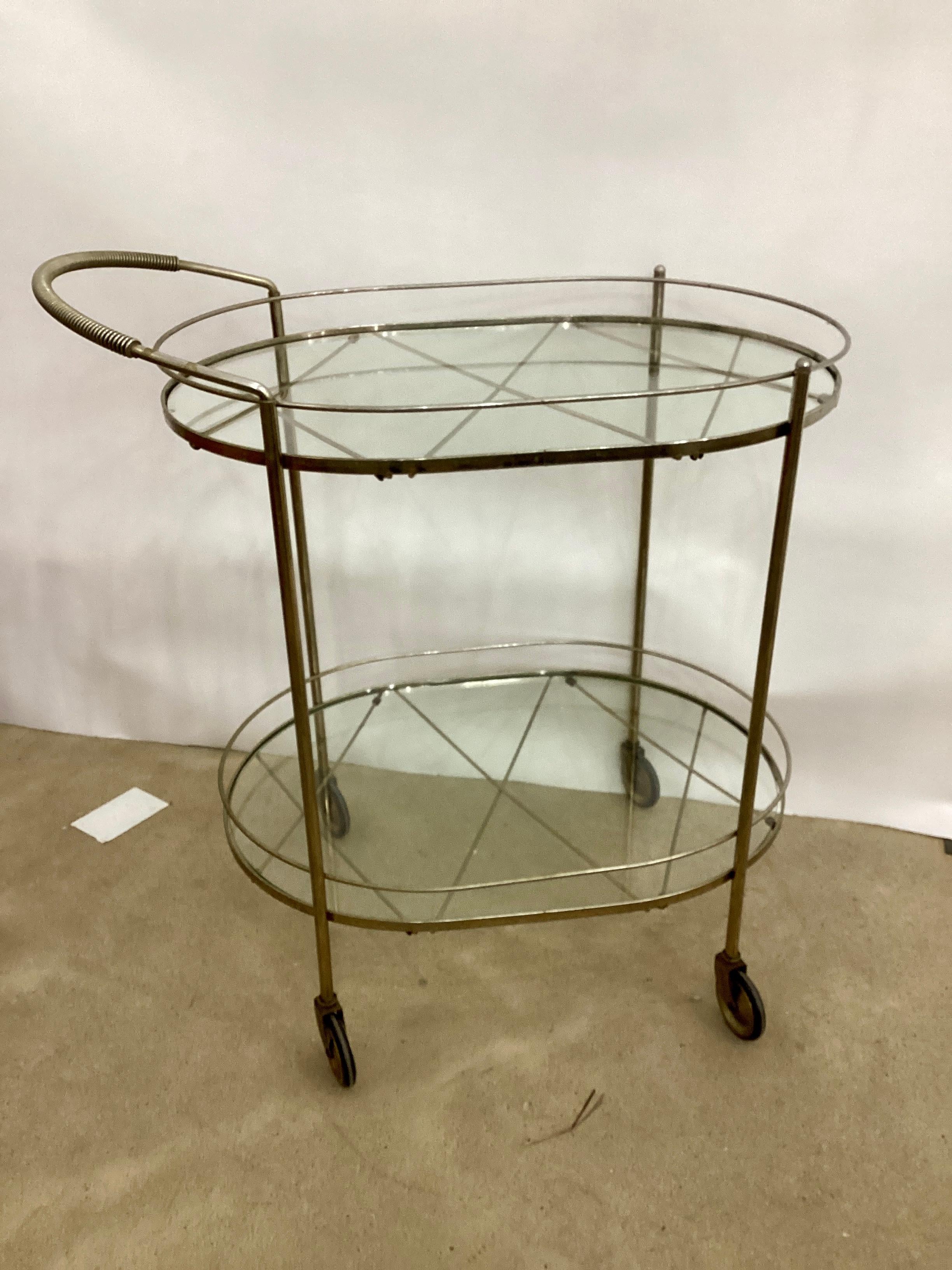 Mid-Century Modern Mid Century Two Tiered Chrome Bar Cart  For Sale