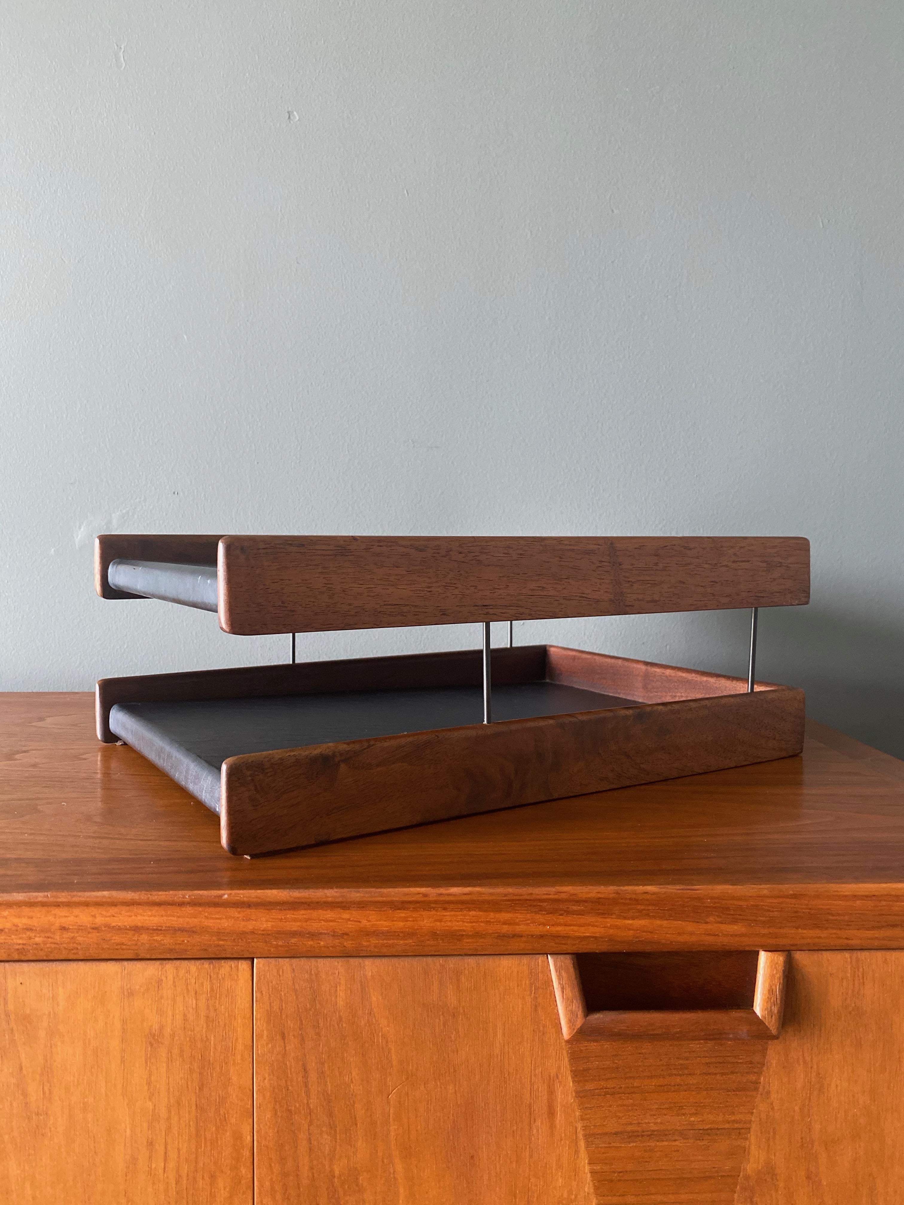 Mid Century Two Tiered Letter Tray, Circa 1960 5