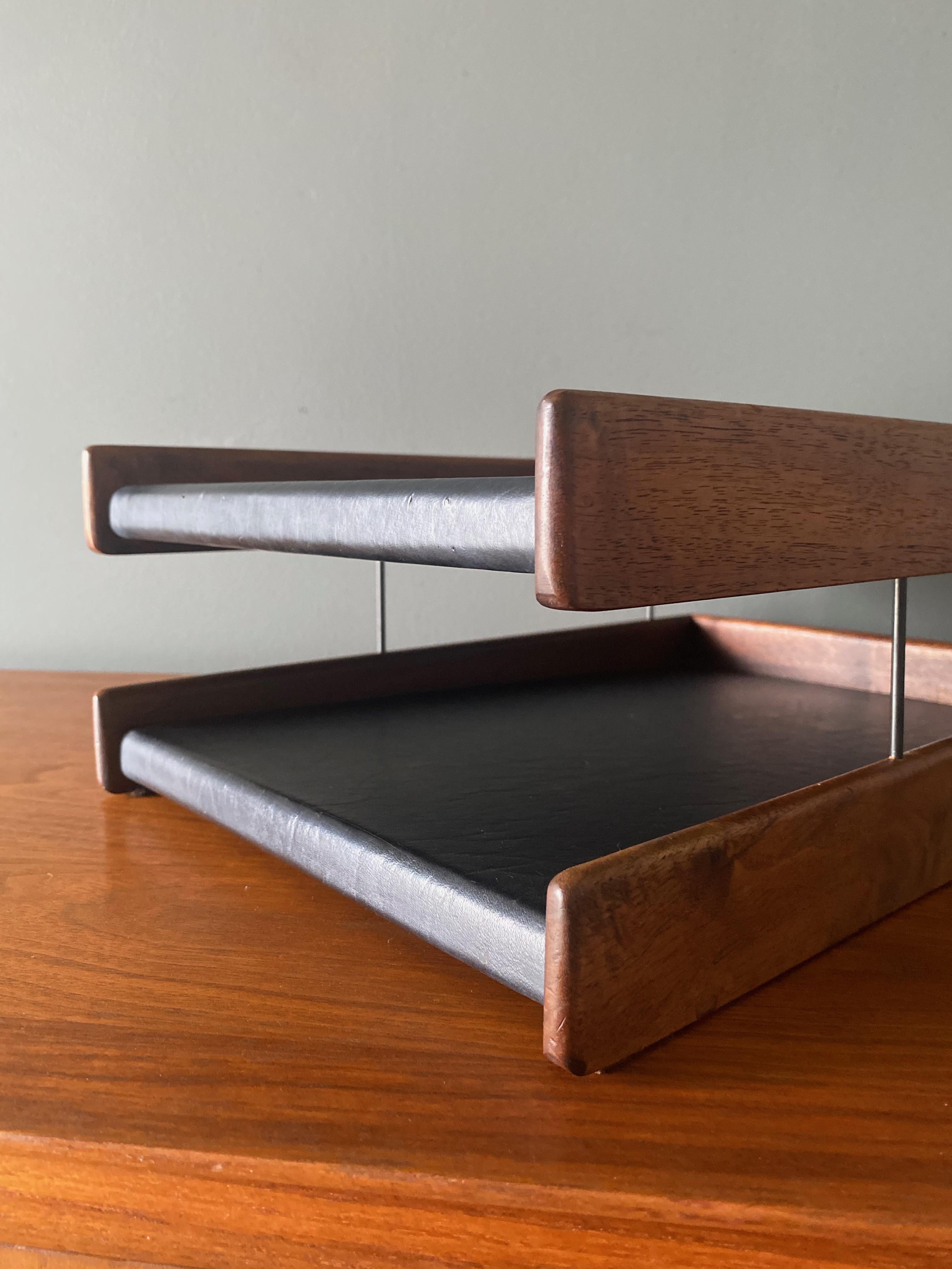 Mid Century Two Tiered Letter Tray, Circa 1960 8