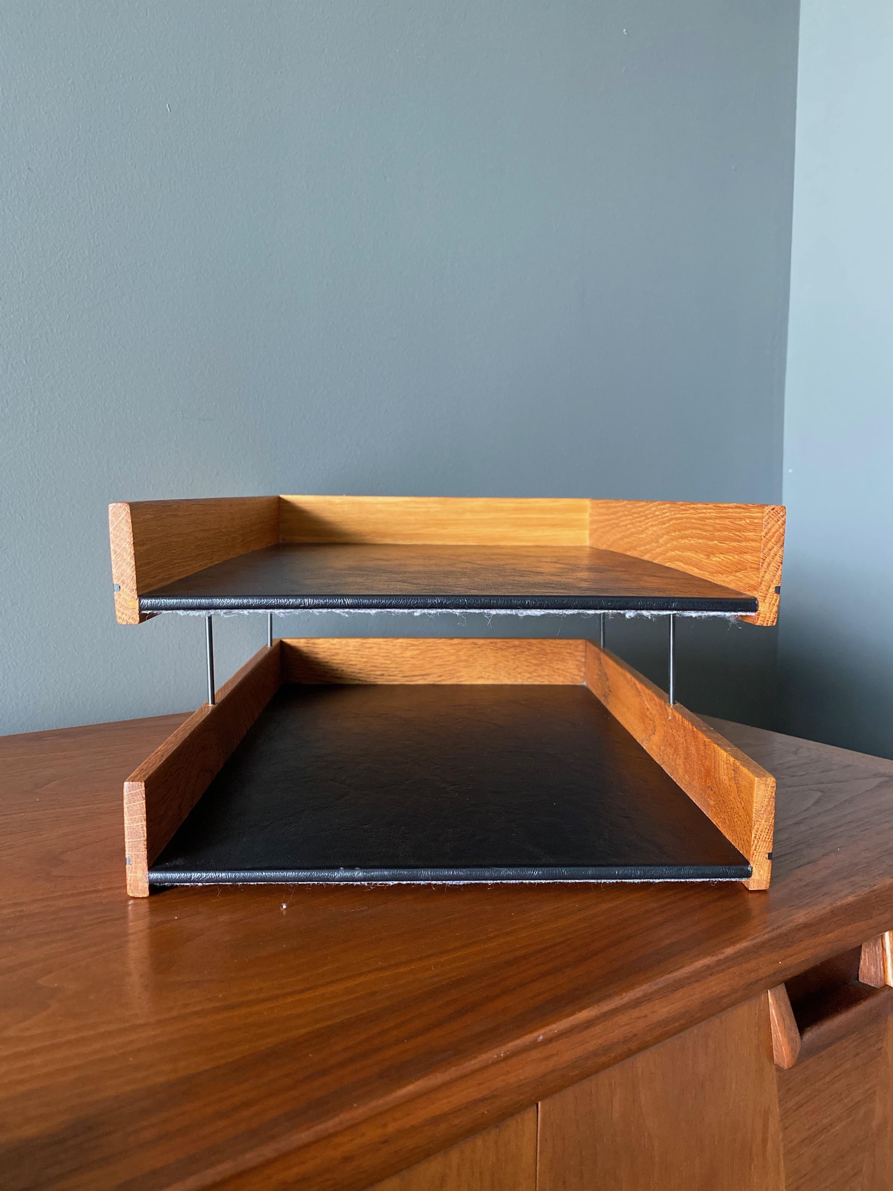 Mid Century Two Tiered Letter Tray, circa 1960 In Good Condition In San Juan Capistrano, CA